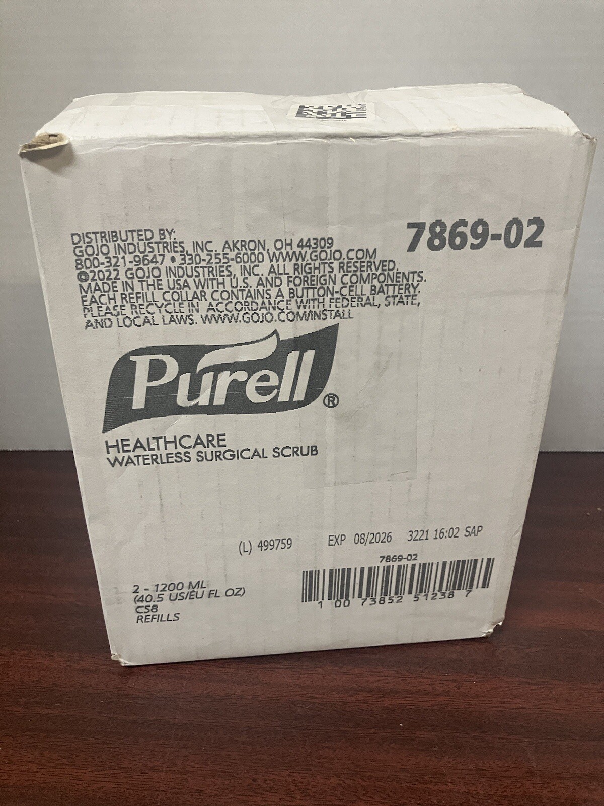 (2 PACK) 7869-02 Purell Healthcare Waterless Surgical Scrub EXP: 08/2026
