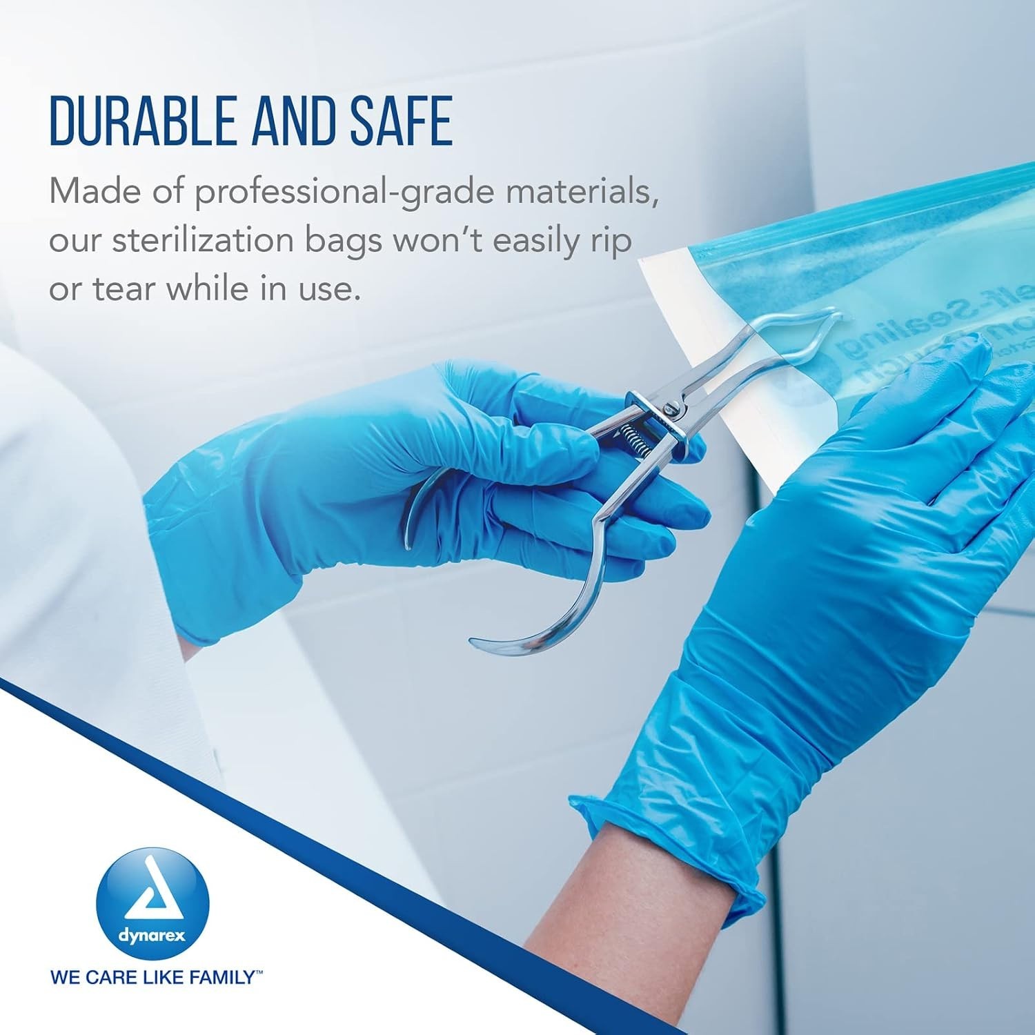 Self-Sealing Sterilization Pouches – 200 Blue-Tinted Autoclave Bags, 3.5″x5.25″