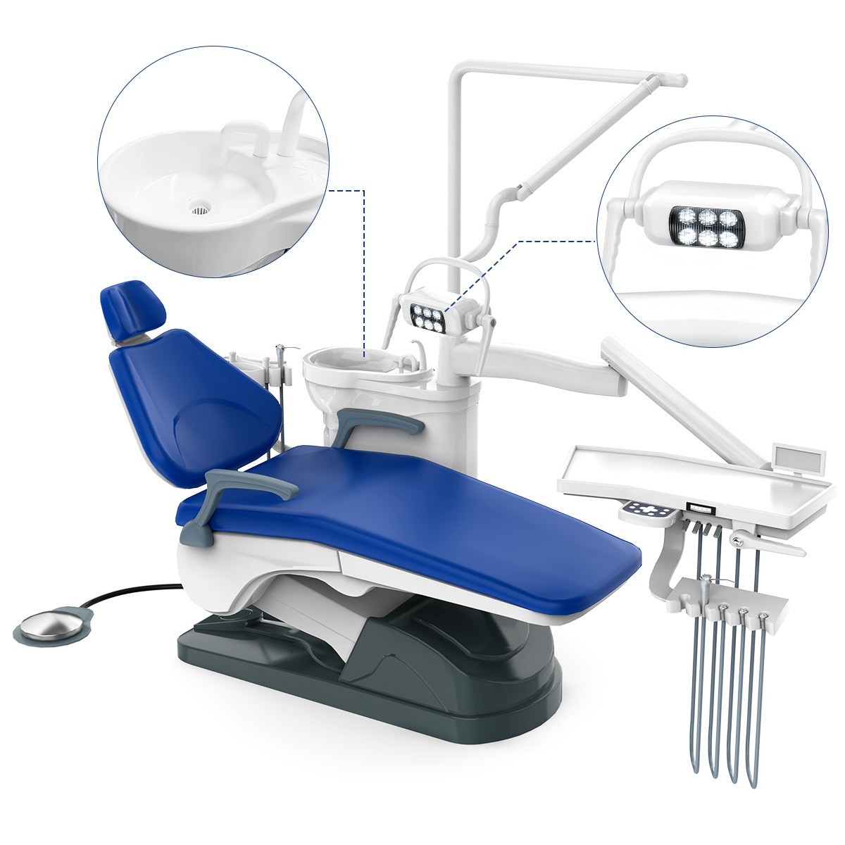 FDA Dental Unit Chair Computer Controlled DC Motor Stool TJ2688-A1