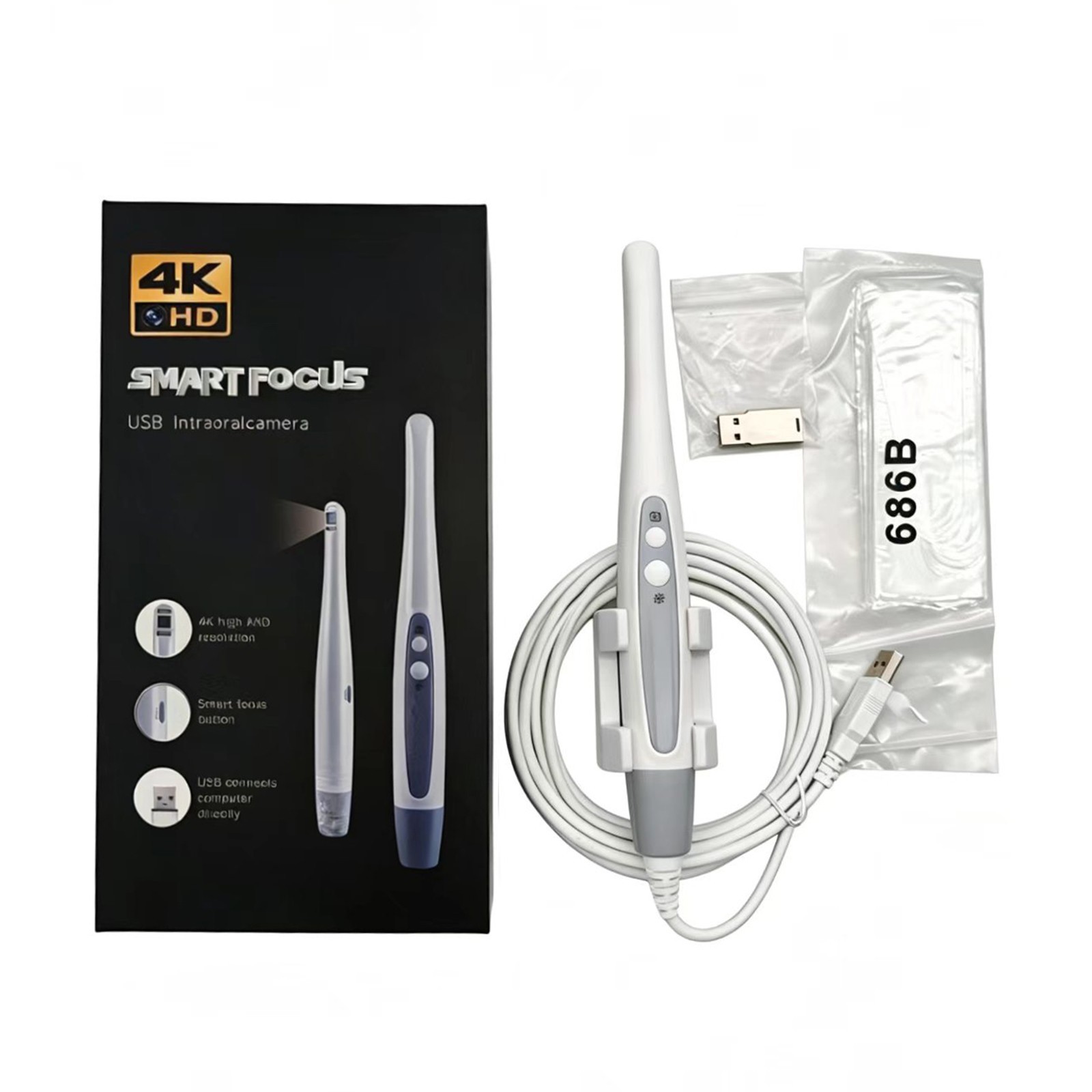 Dental Intraoral Camera HD Smart Focus USB 2.0 Imaging 8 LED Intra Oral Camera