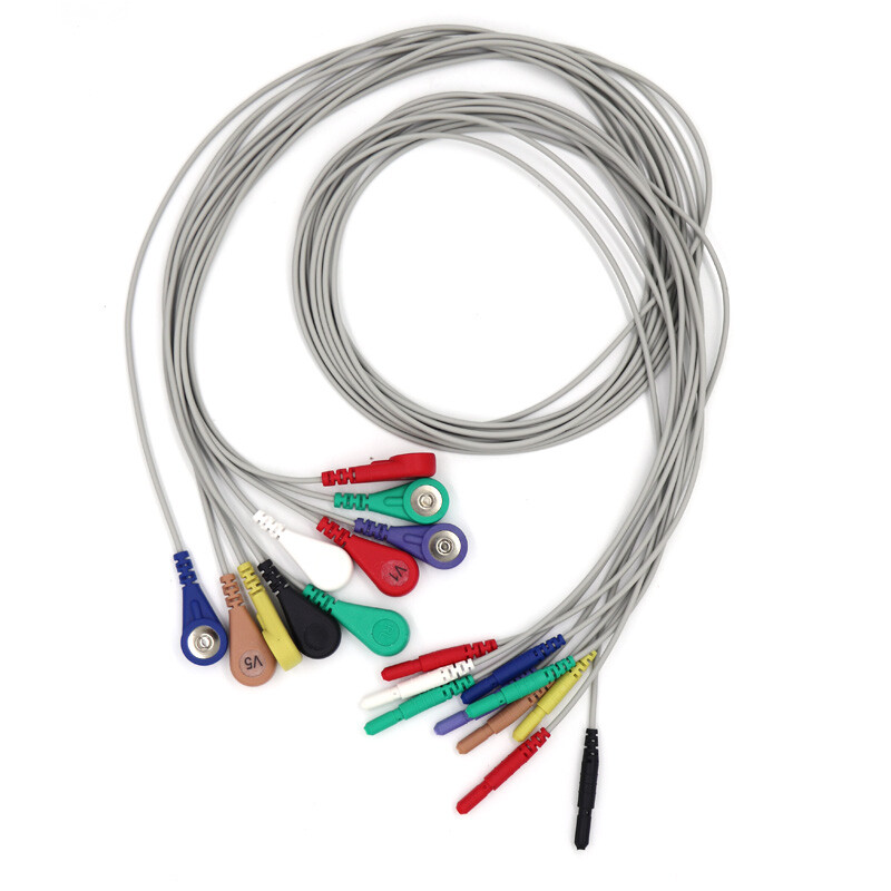 ECG Holter Cable 7-lead EKG Snap wire for Patient Monitor。DIN1.5mm