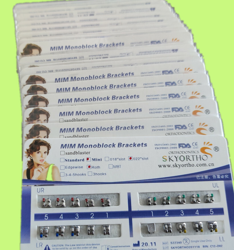 30 Packs Mini Roth 022 No Hook MIM Monoblock Orthodontics Brackets Braces