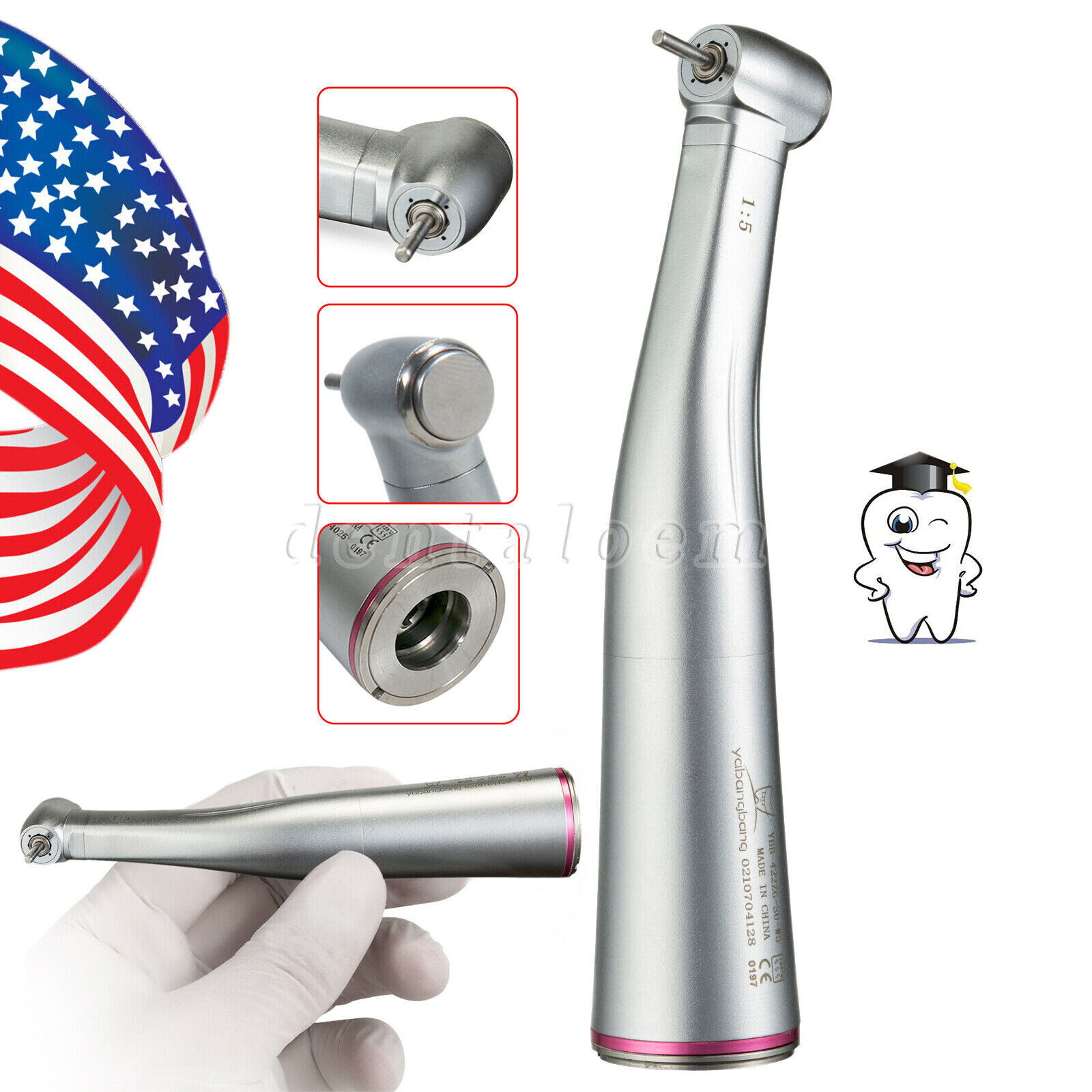 SADENT Dental Brushless LED Electric Micro Motor 1:1/1:5 Increasing Contra Angle