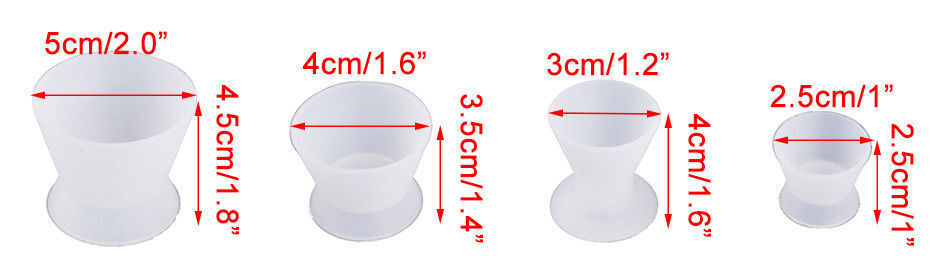 4 Types Dental Silicone Rubber Mixing Cup Acrylic Rubber No-Stick Flexible Bowl