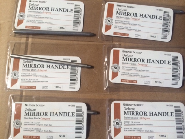 Dental six mouth Mirror Handles Simple Stem from Henry Schein made in Pakistan