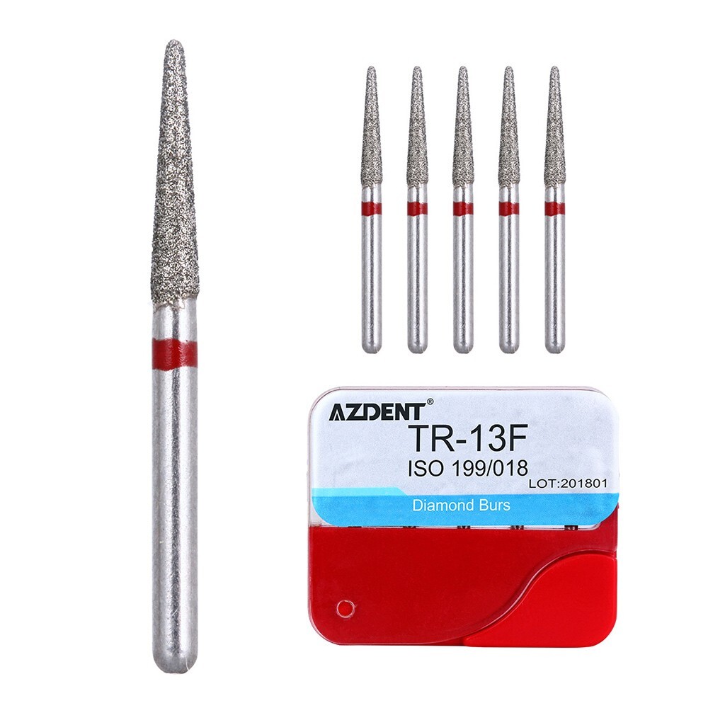 100pcs Dental Diamond Friction Grip Burs for High Speed Handpiece Medium 1.6mm