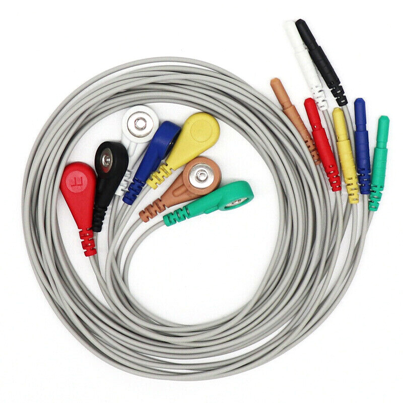 ECG Holter Cable 7-lead EKG Snap wire for Patient Monitor。DIN1.5mm