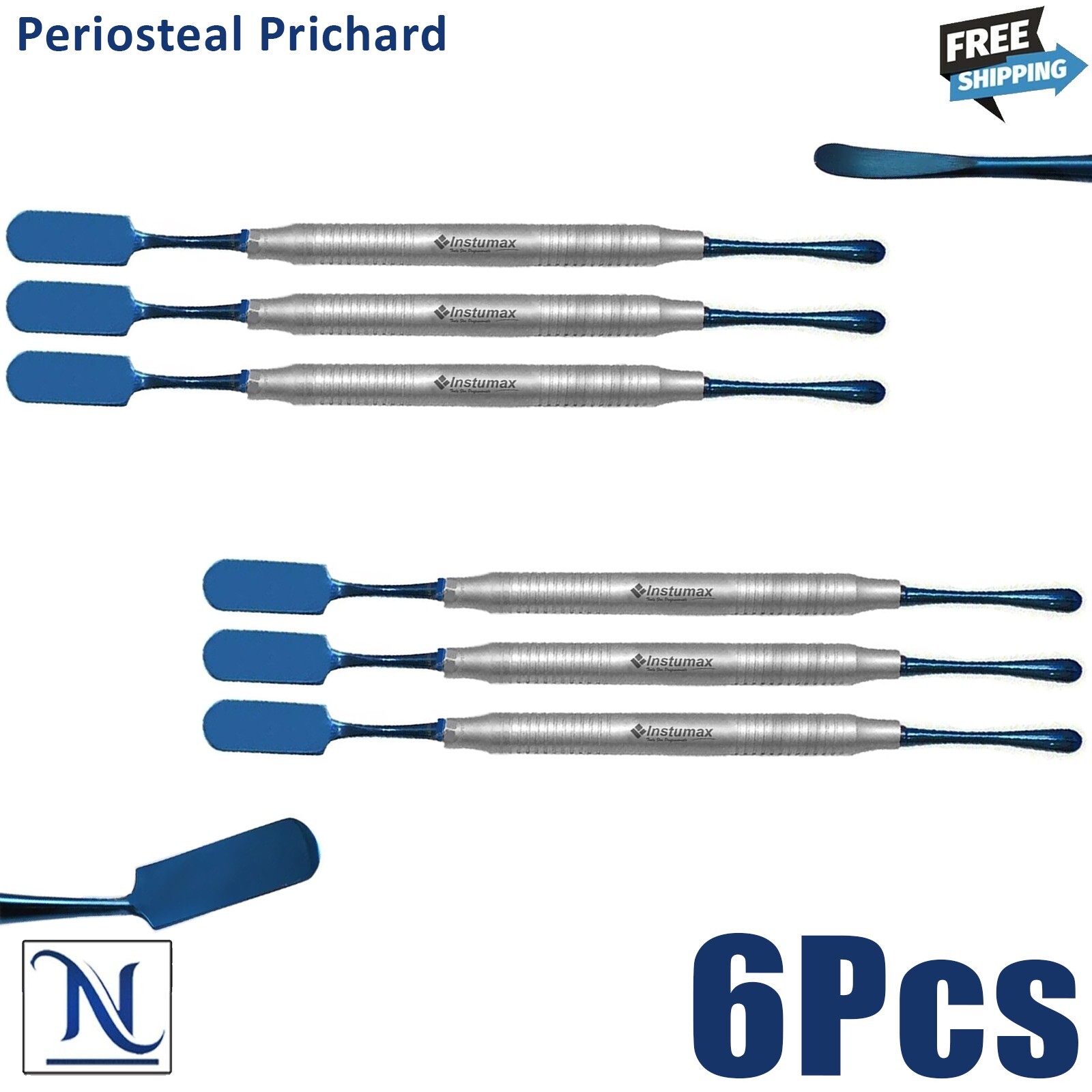 6Pcs Prichard Elevators for Accurate Periosteal Elevation in Dental Implants