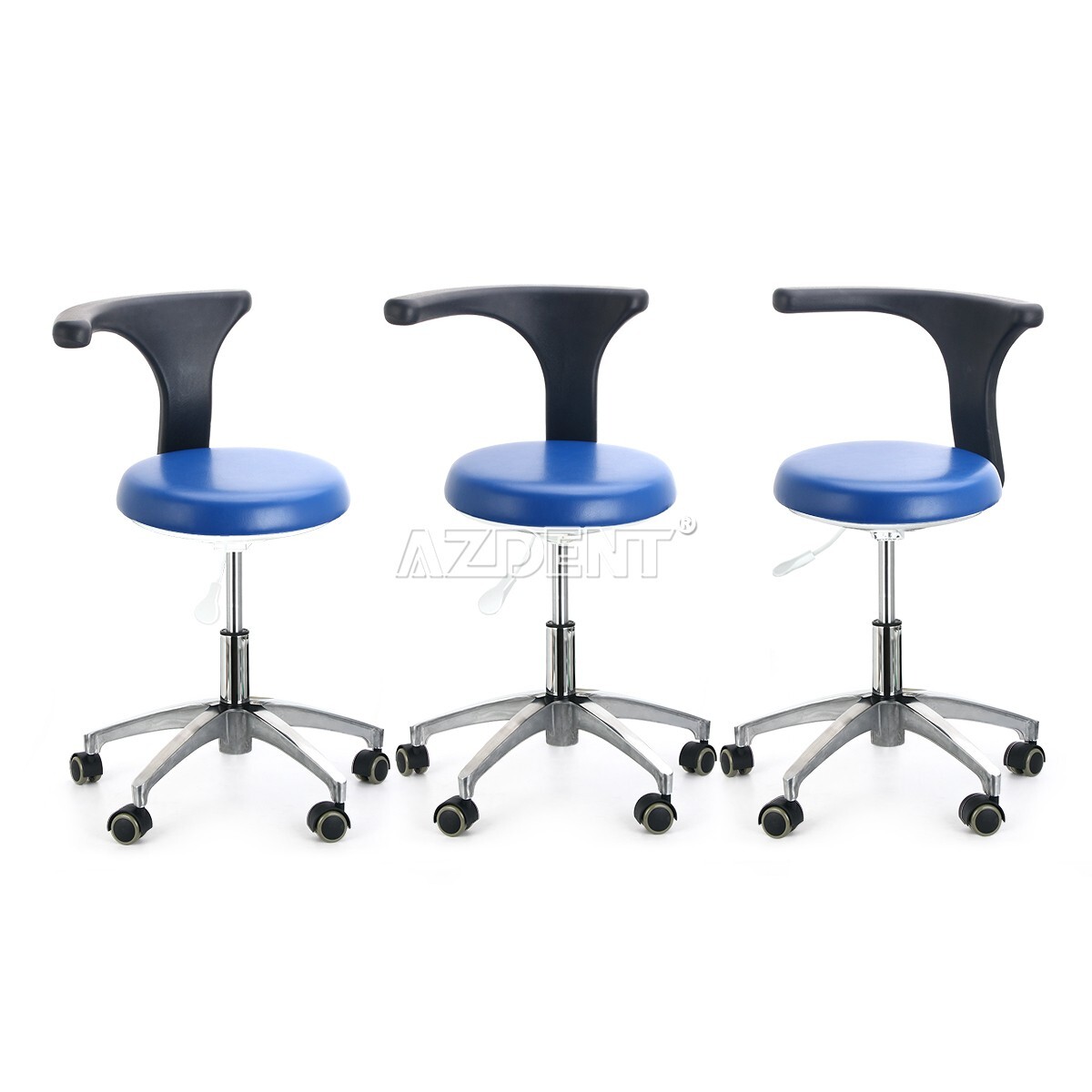 PU Leather Dental Adjustable Stool Dentist Doctor Chair Office Rolling Stool UPS