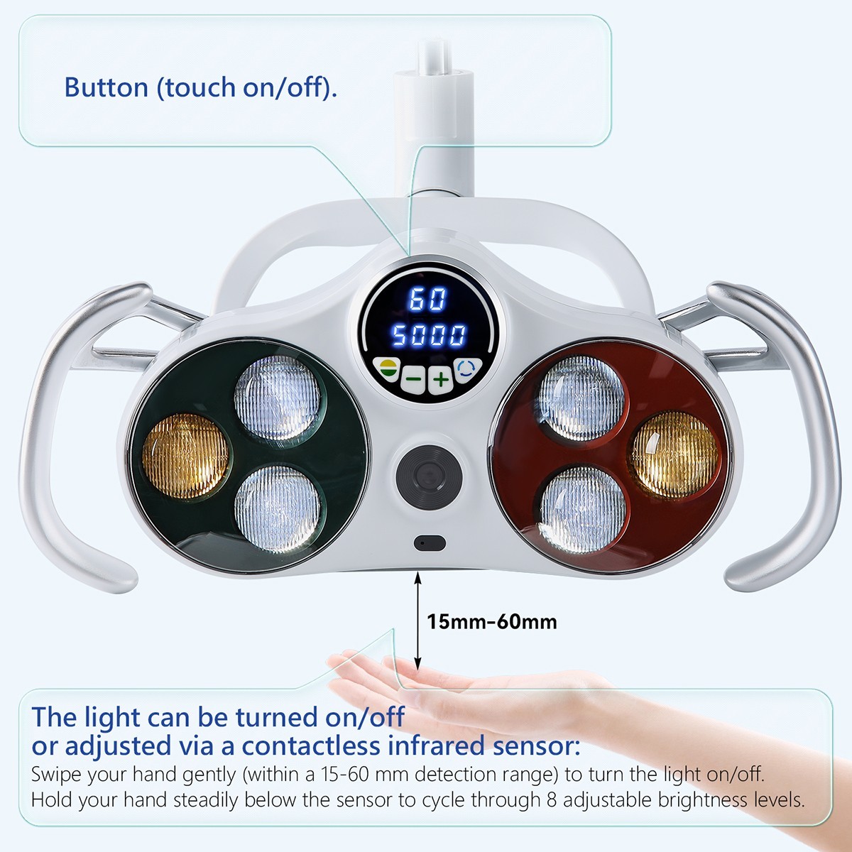 Dental LED Operation Light Sensor Lamp w/ Camera & Monitor for Dental Chair Unit