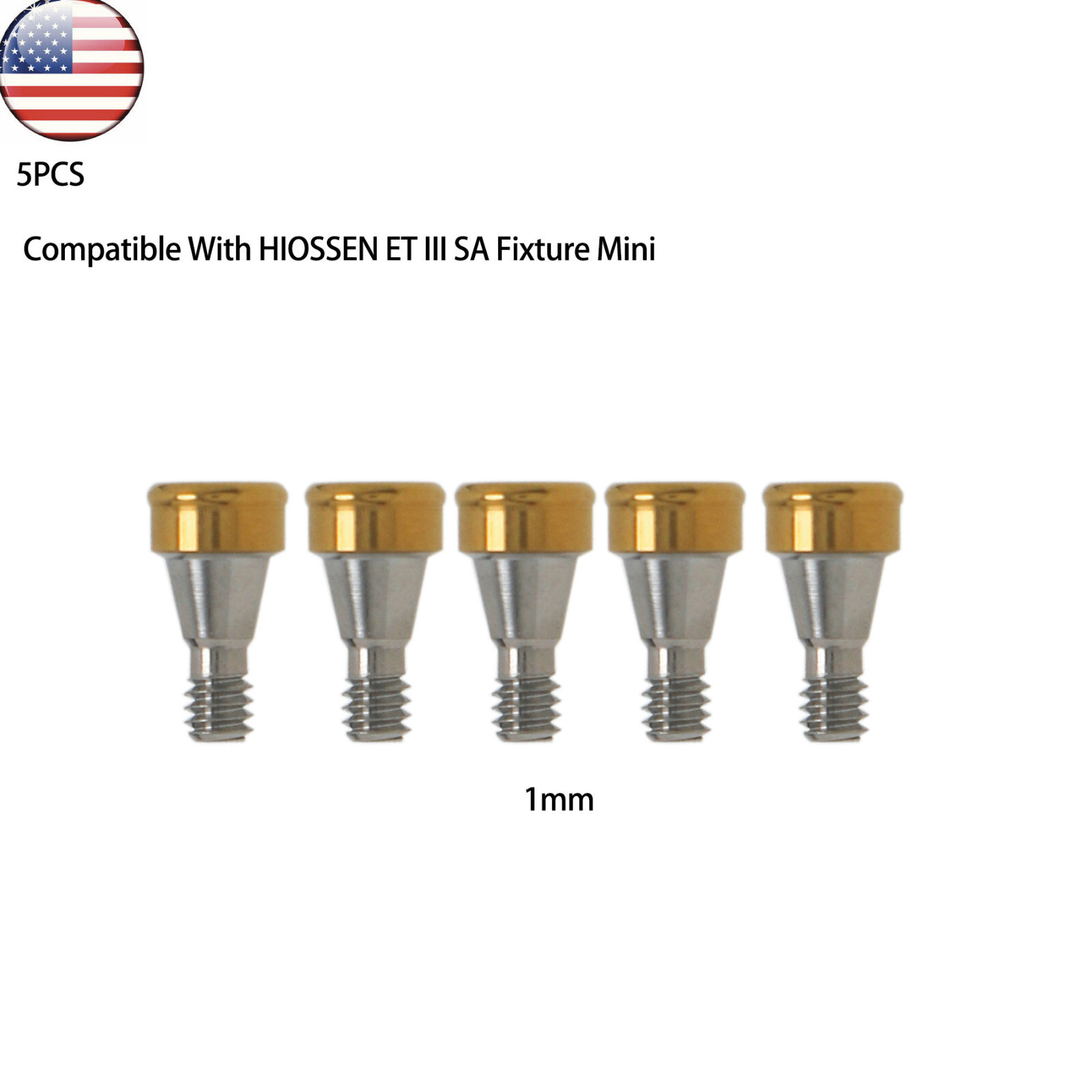 Implant Mini 1mm Abutment Locat0r Retention Cap Fits HIOSSEN ET III SA Fixture