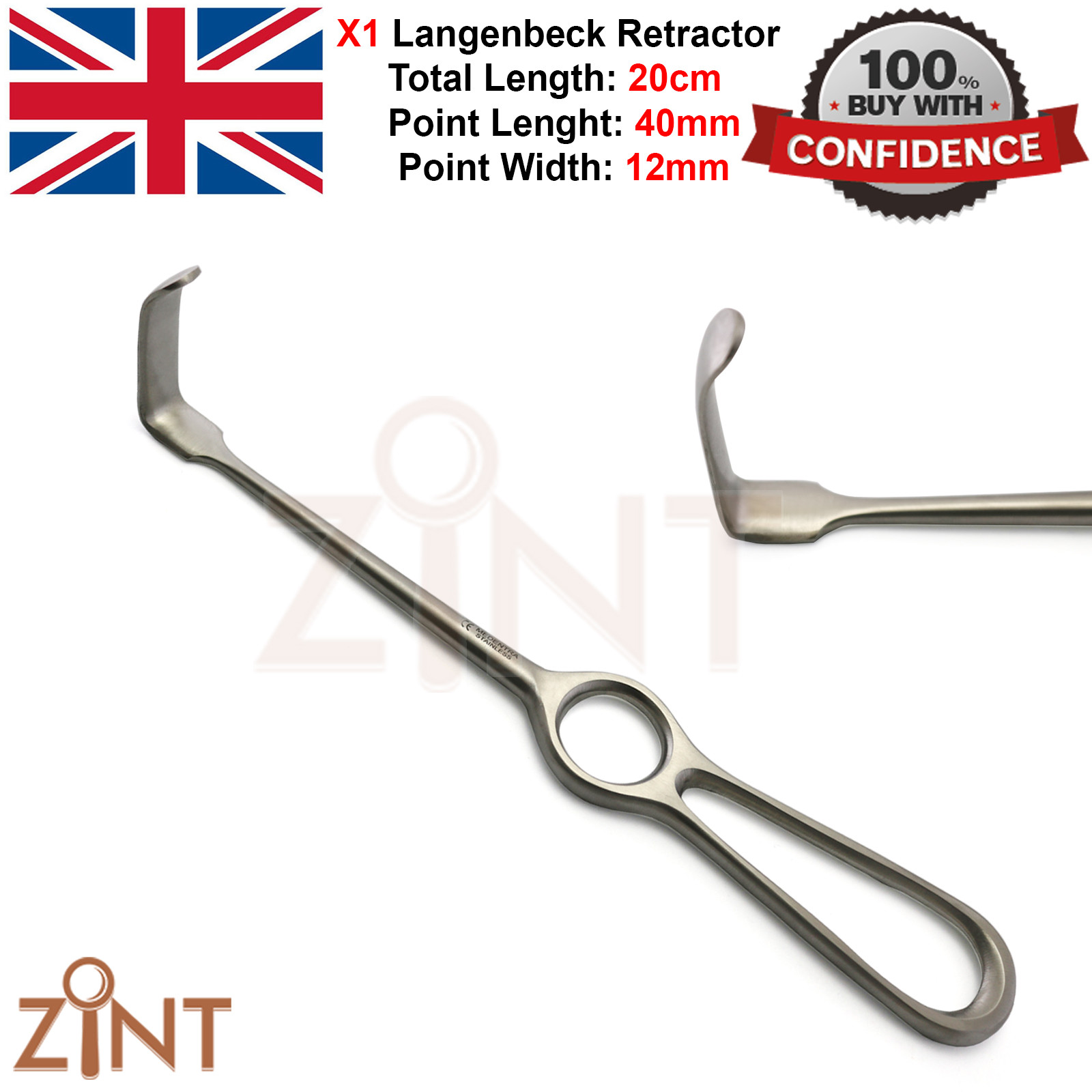 Implant Langenbeck Retractor 20cm Surgical Maxillofacial Laboratory Instruments