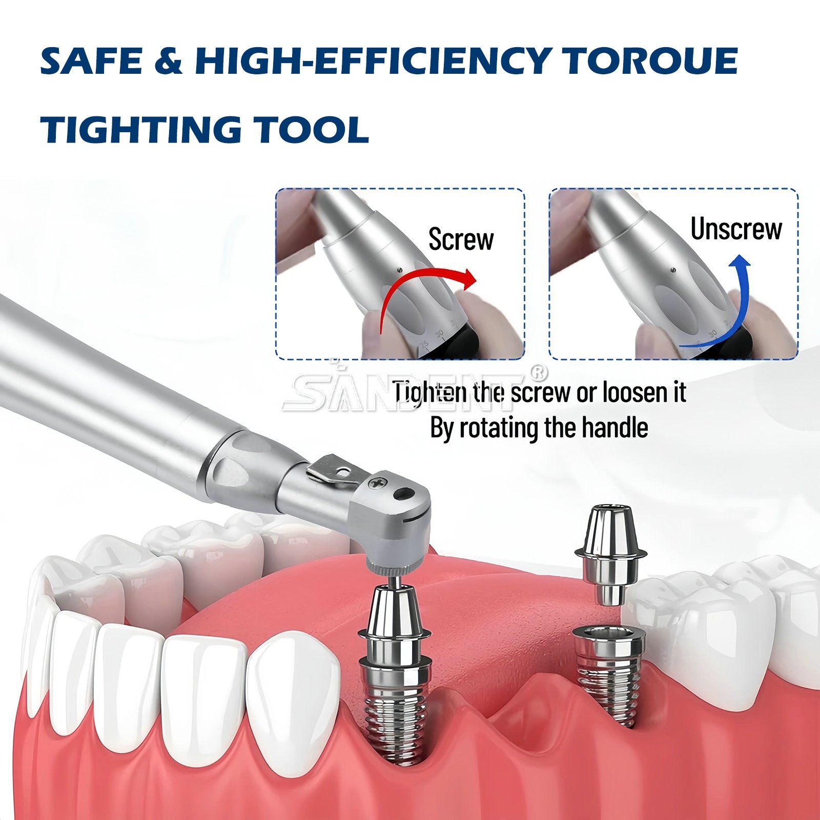 SANDENT NSK Style Dental High Speed Turbine Handpiece Push Button 4 holes SALE!