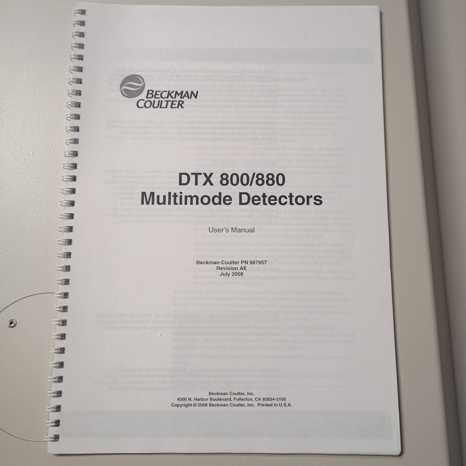 Beckman Coulter DTX 880 Multimode Detector – NOT TESTED, TURNS ON