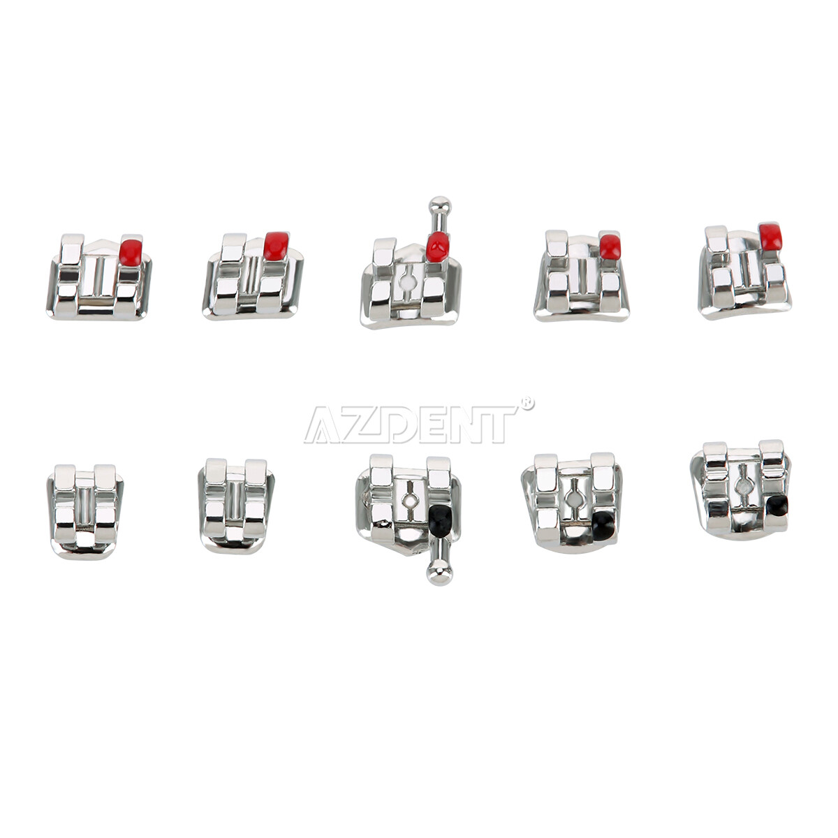 Dental Orthodontic Brackets Brace Mini Roth MBT Slot 022/018 Hooks 345 Mesh Base