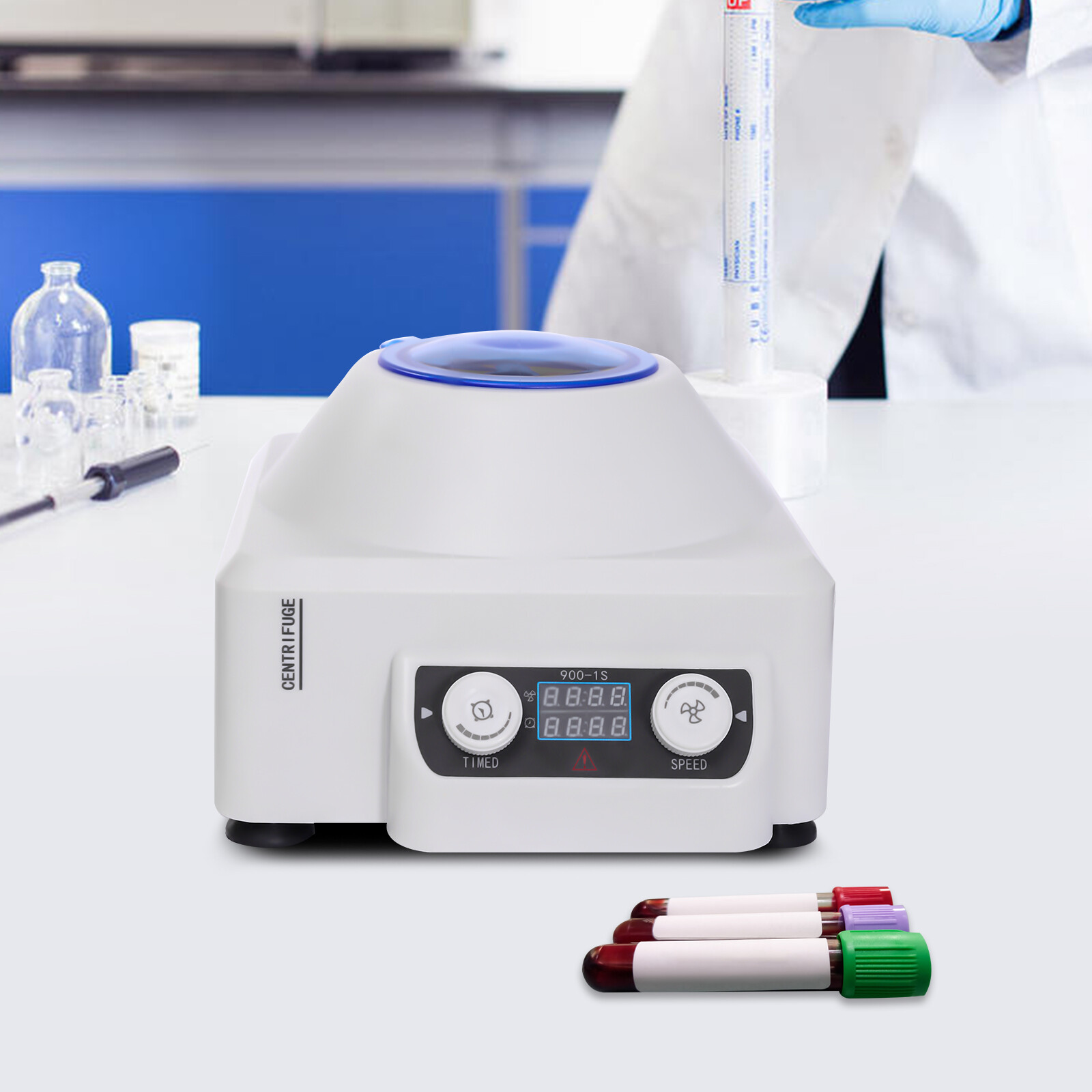 Lab Benchtop Serum Plasma Centrifuge Machine 6x10ml Tube Digital Display 4000rpm