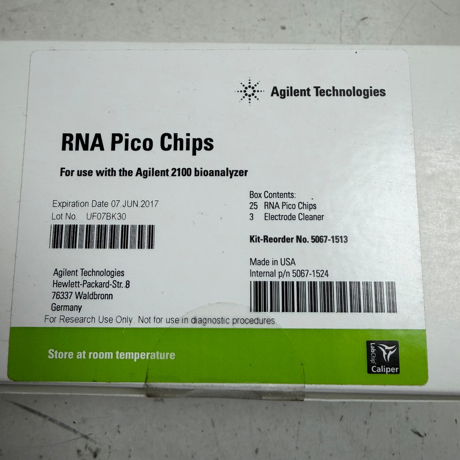 Agilent Technologies RNA Pico Chips 5067-1513 For Agilent 2100 Bioanalyzer