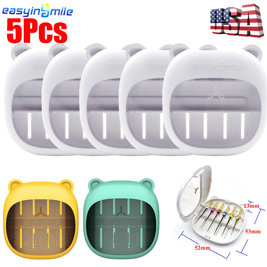 5pcs Autoclavable Dental Endo File Sterilization Box Organizer Measurement Ruler