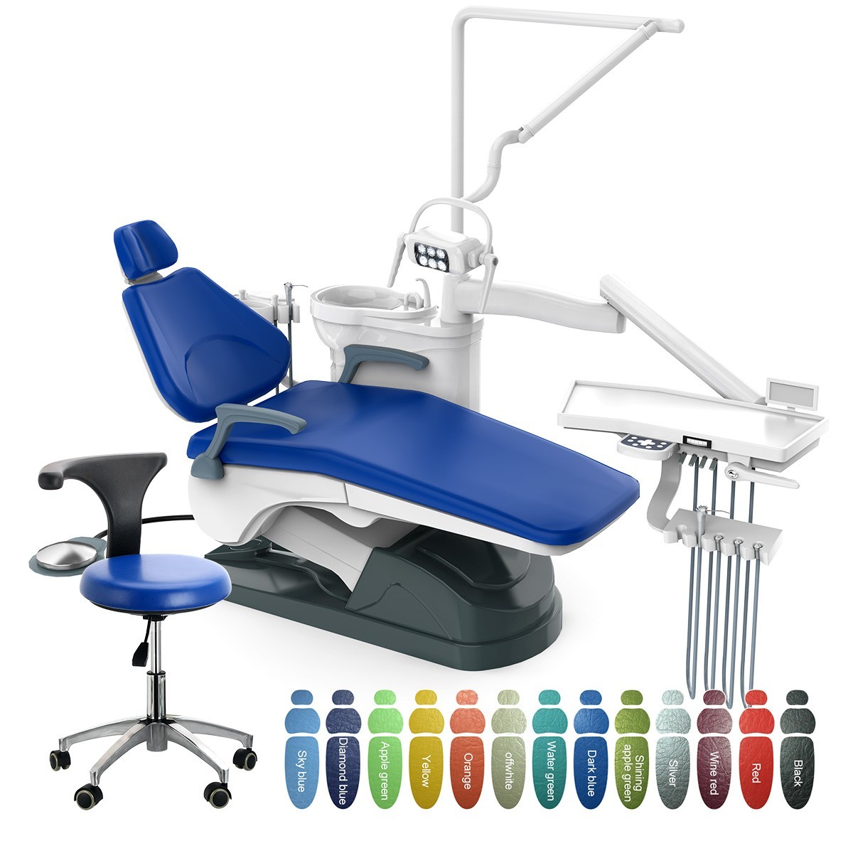 FDA Dental Unit Chair Computer Controlled DC Motor Stool TJ2688-A1