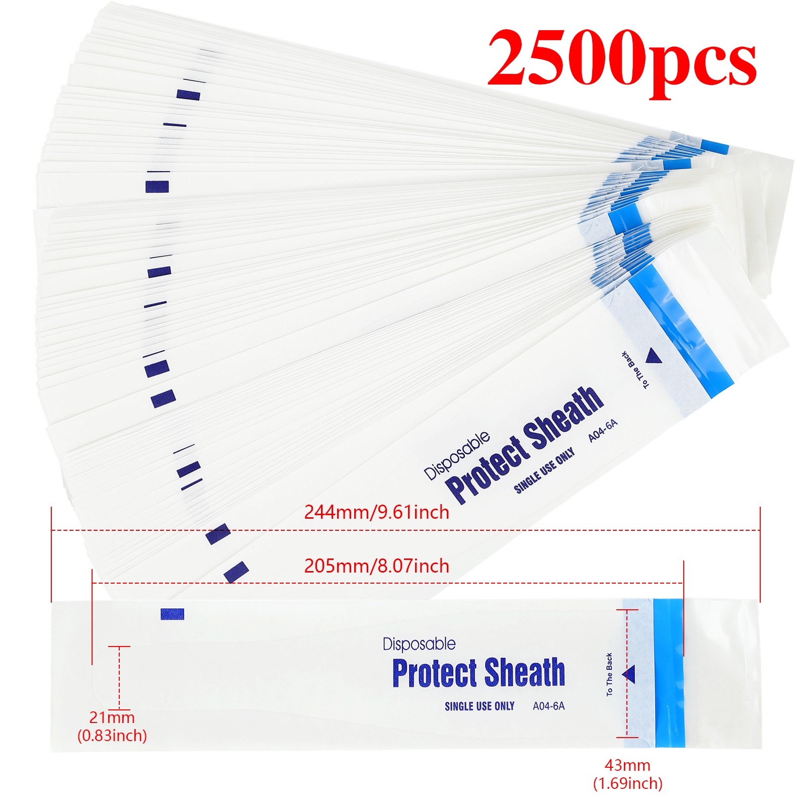 2500pcs Intraoral Camera Sheath Dental Oral Disposable Safe Cover Sleeve A04-6A