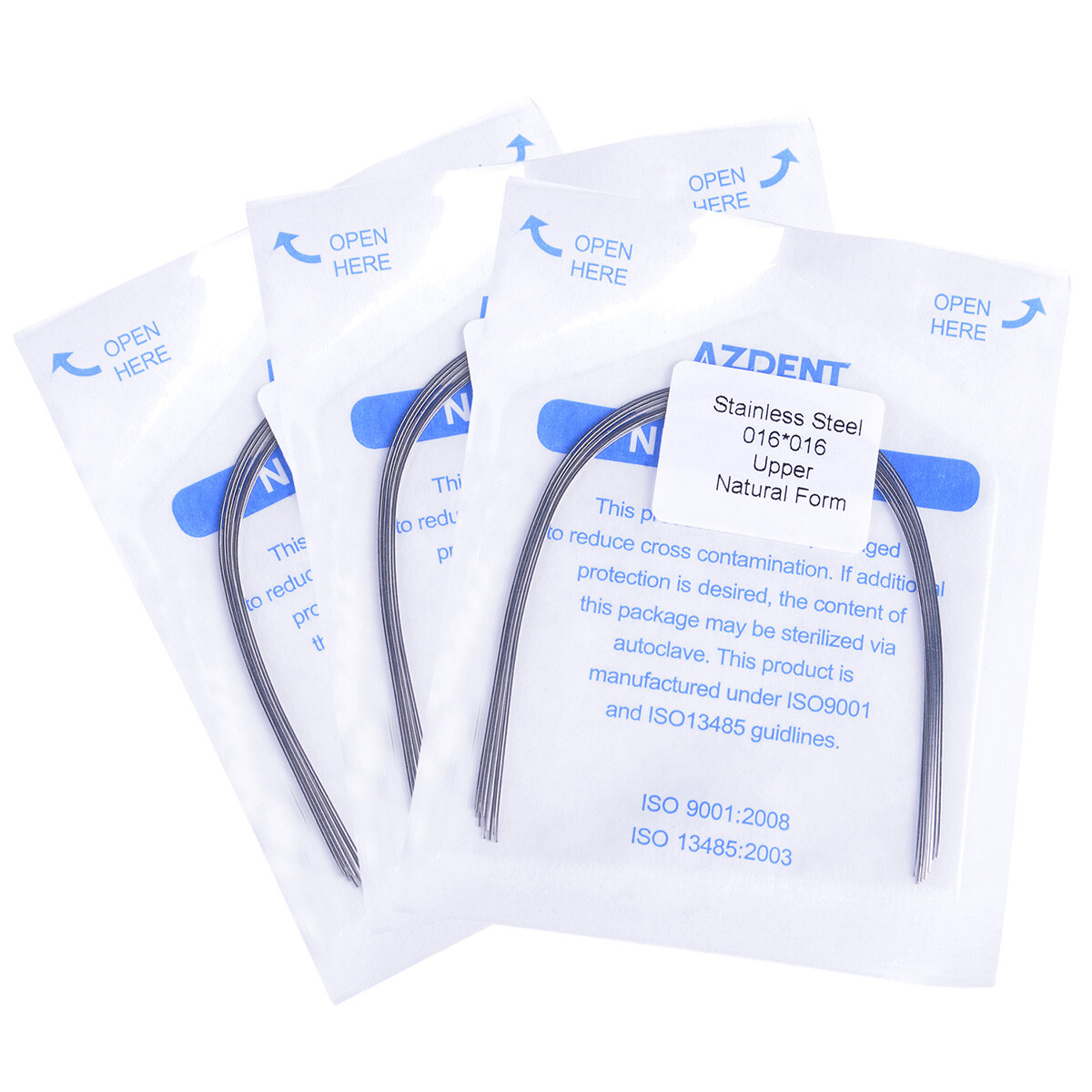 Dental Orthodontic Rectangular Arch Wires Natural Form Stainless Steel 10Pcs