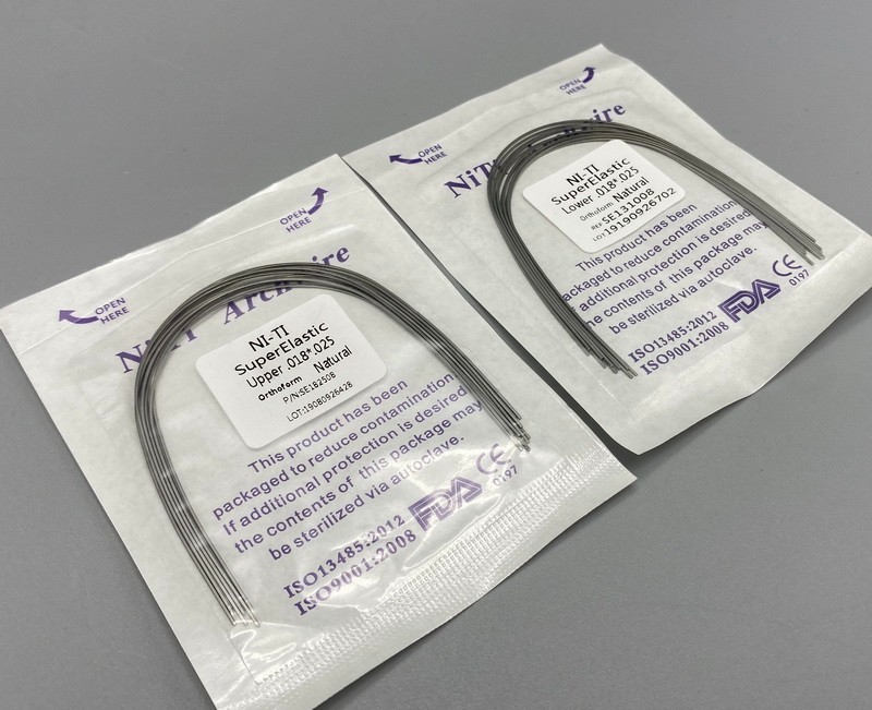 Dental Orthodontic Arch Wire Super Elastic Niti Round Rectangular Natural Form