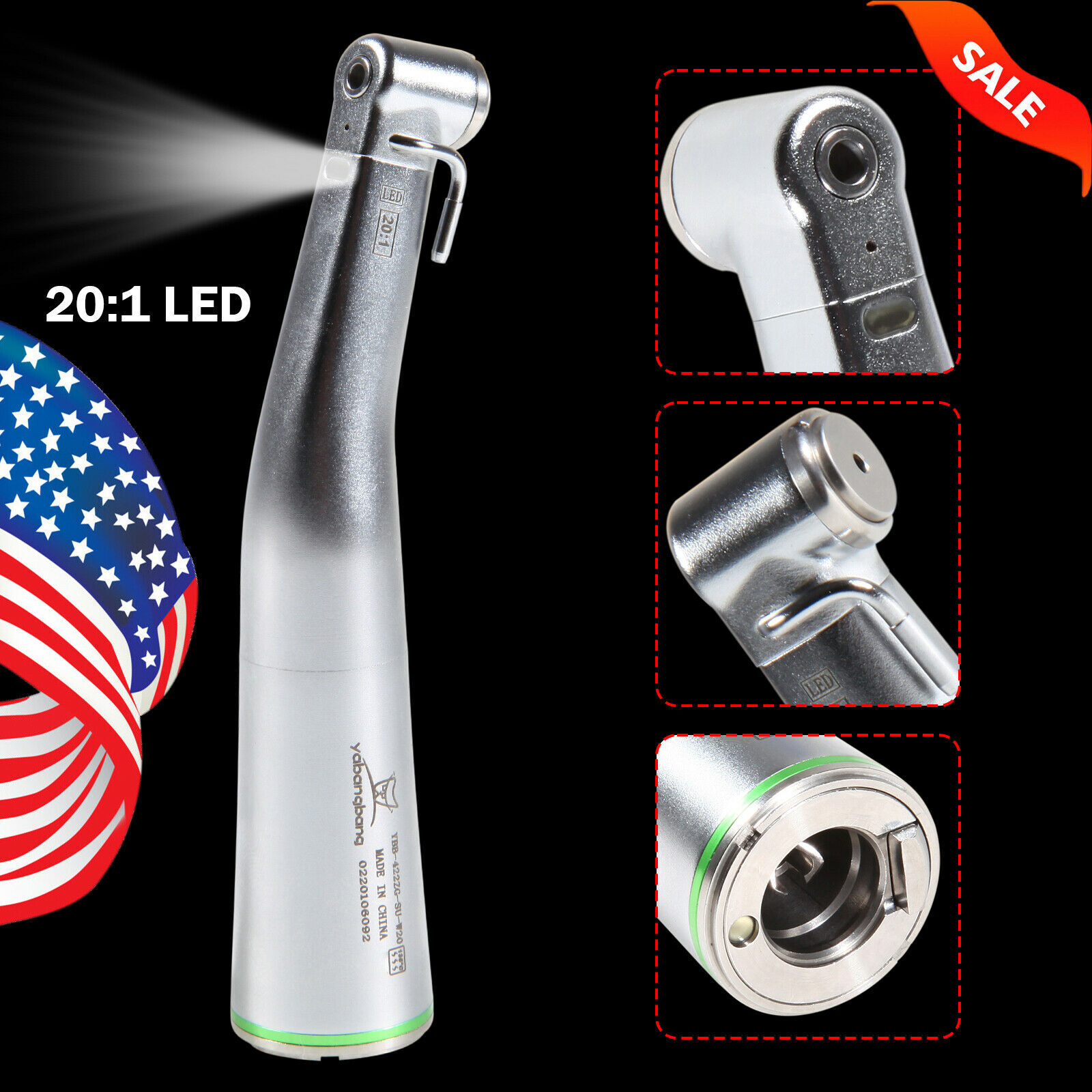 20:1 Green Dental Implant Contra Angle Handpiece Inner Water Irrigation SG20L