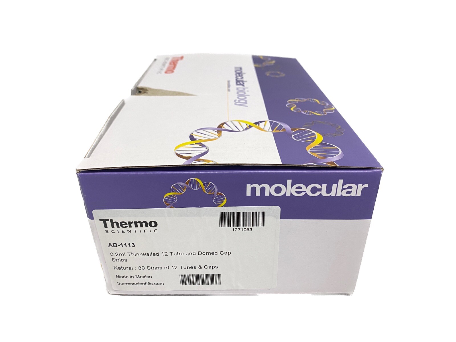 (960) THERMO 0.2mL 80x 12-Strip PCR Centrifuge Tubes and Domed Caps AB-1113