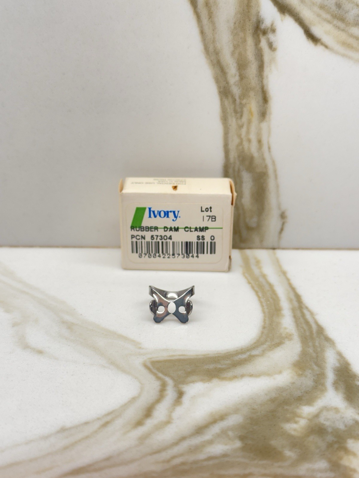 CLAMP IVORY WINGED METAL RUBBER DAM KULZER USA , # 0 BOX OF 3 UNITS