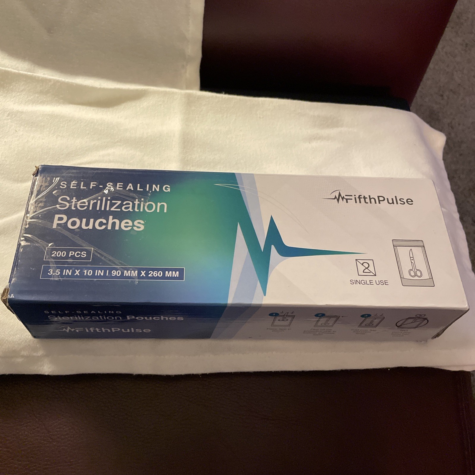 FifthPulse Self-Sealing Sterilization Pouches 3.5×10 Color -200Pk Exp. 3/19/2027