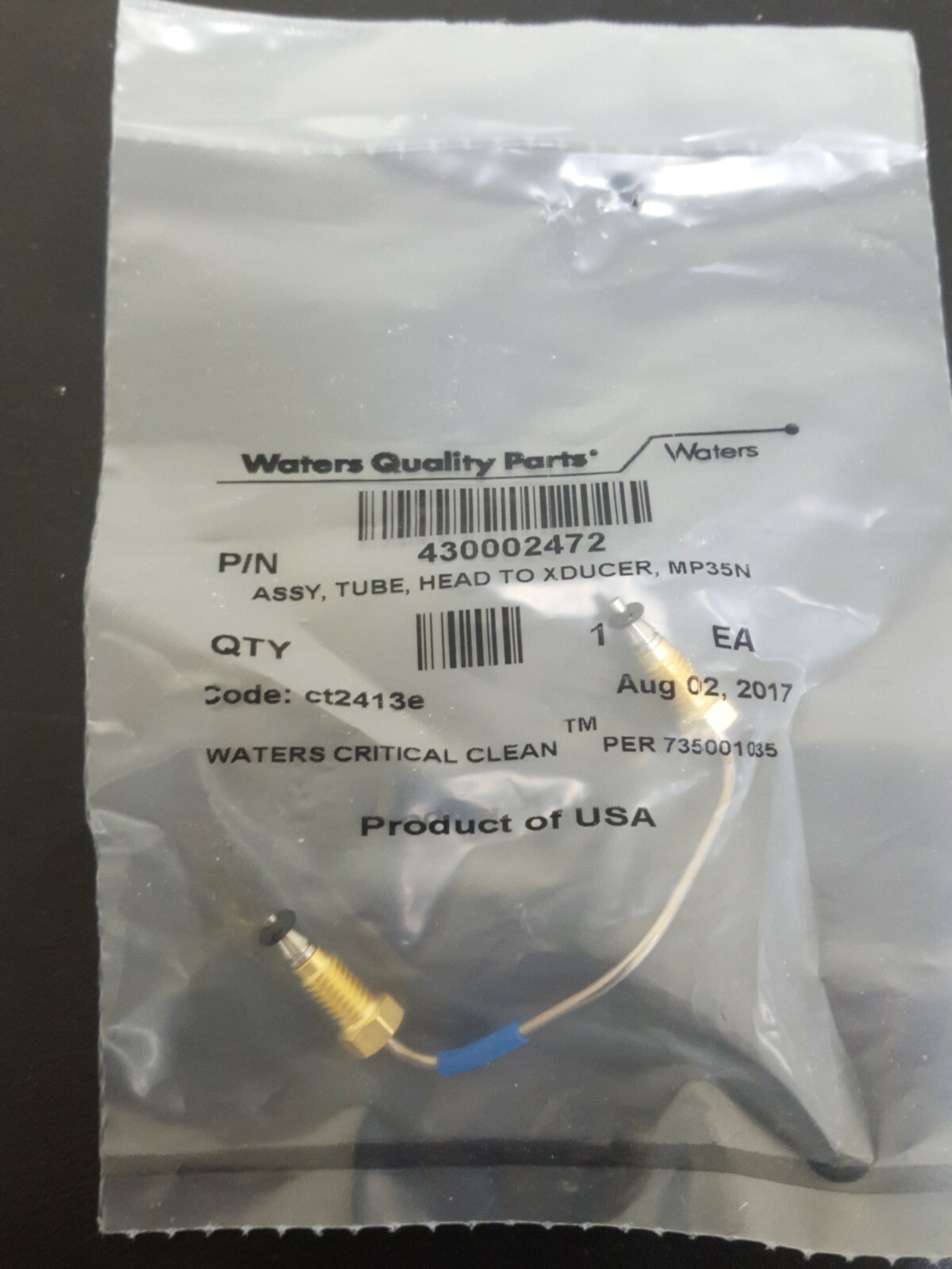 I Class assy, tube, head. To xducer, mp35n