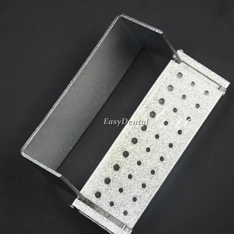 30 Holes Dental Bur Burs Holder Block Disinfection Box Aluminium Autoclave
