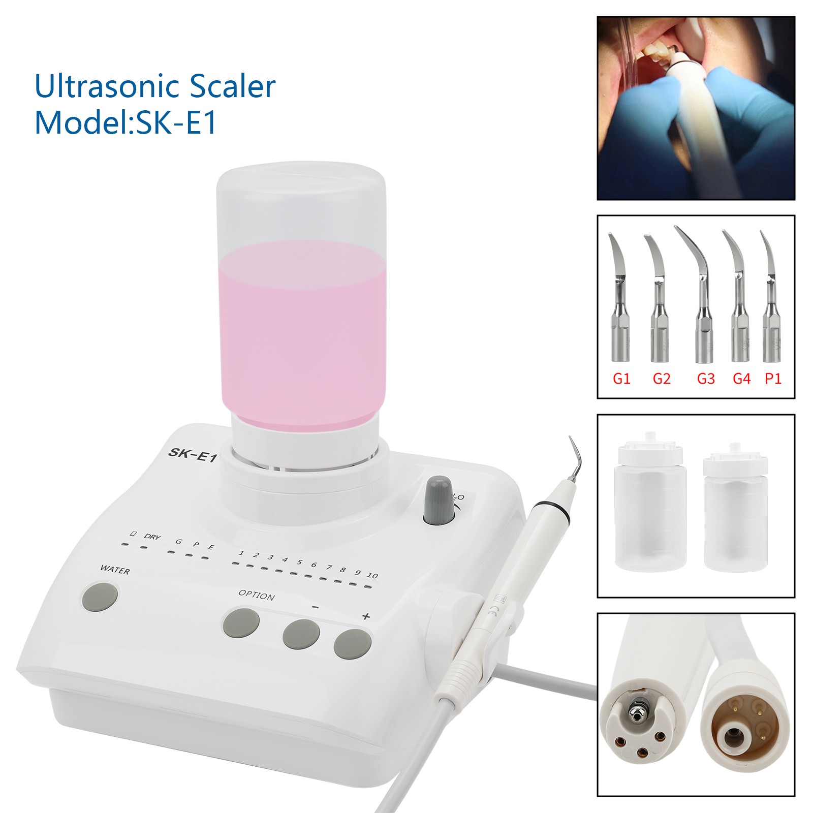 Dental Ultrasonic Piezo Scaler 2 Bottles Fits EMS Cavitron Woodpecker Handpiece