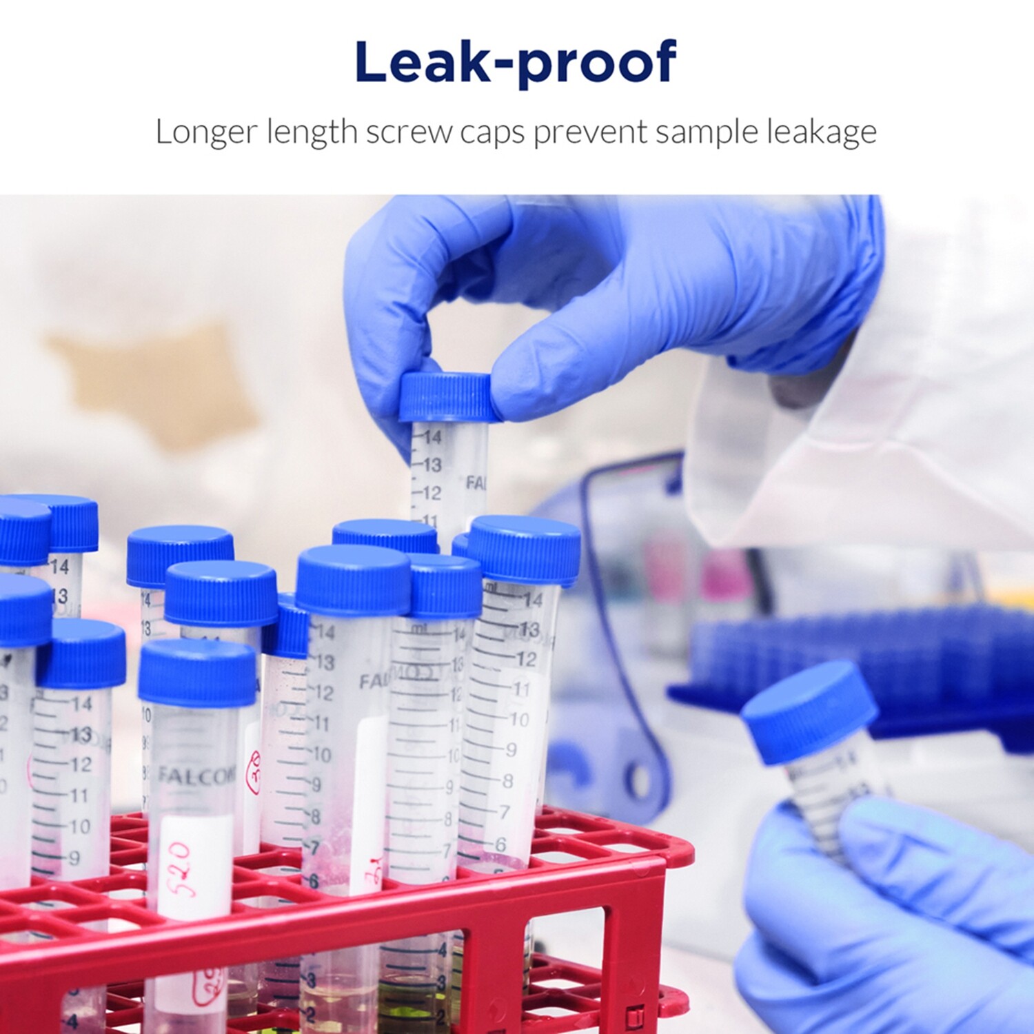 10000pc Conicial Centrifuge Tubes 15mL Clear Plastic Test Tube DN/RNase Free LAB