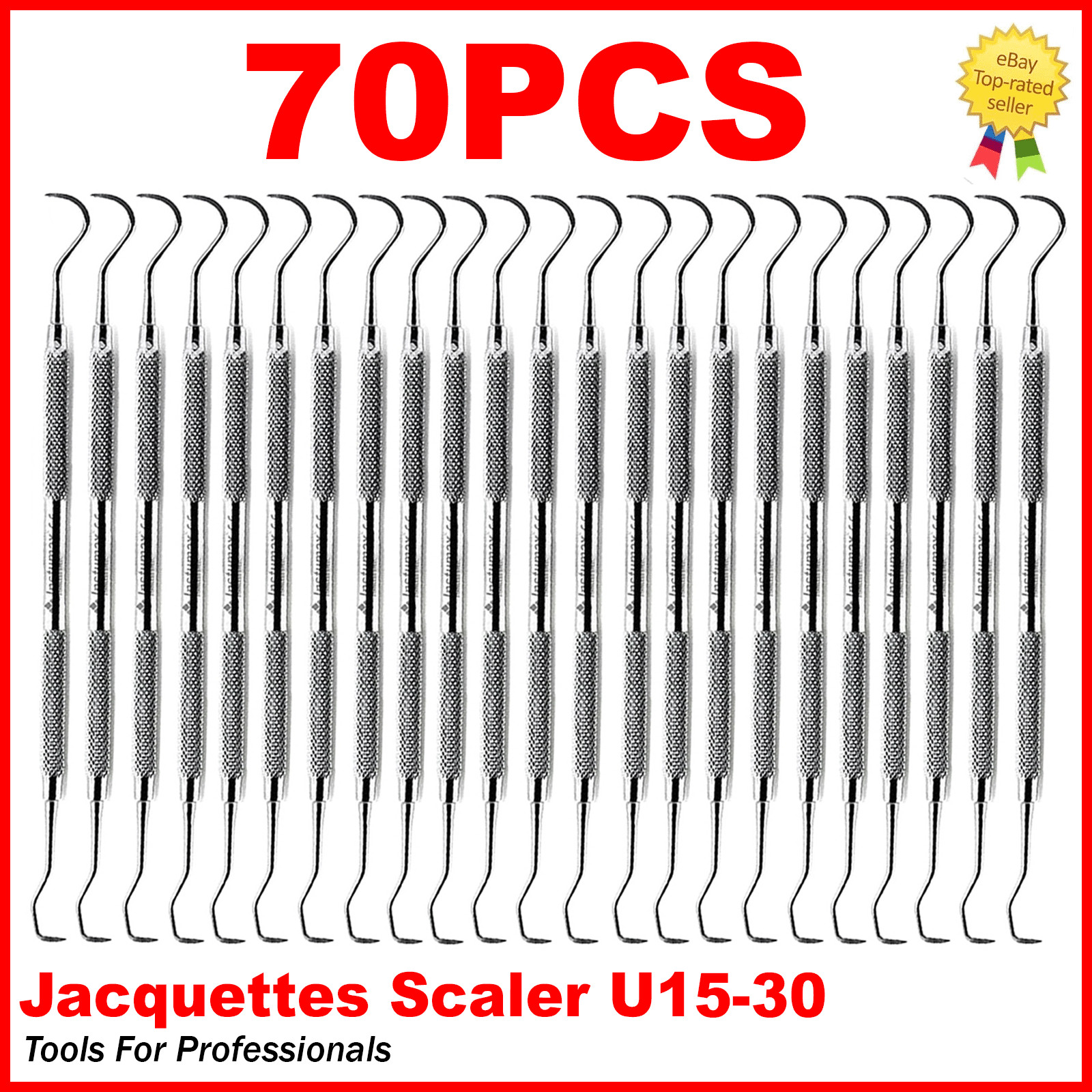 DENTAL PERIODONTAL INSTRUMENT SCALER JACQUETTE 30/33 8MM HOLLOW GRIP STAINLESS