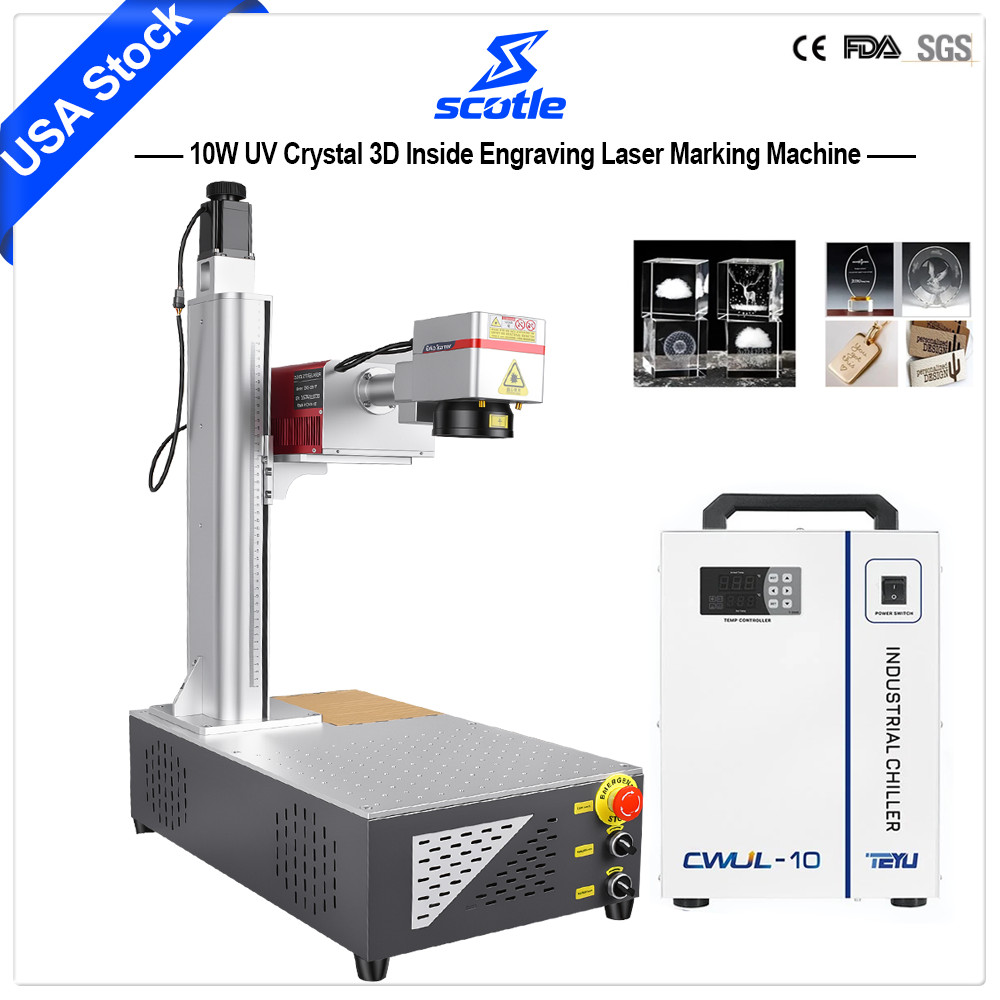 10W UV Laser Marking Machine Crystal 3D Engraving Inside & Electric Z axis
