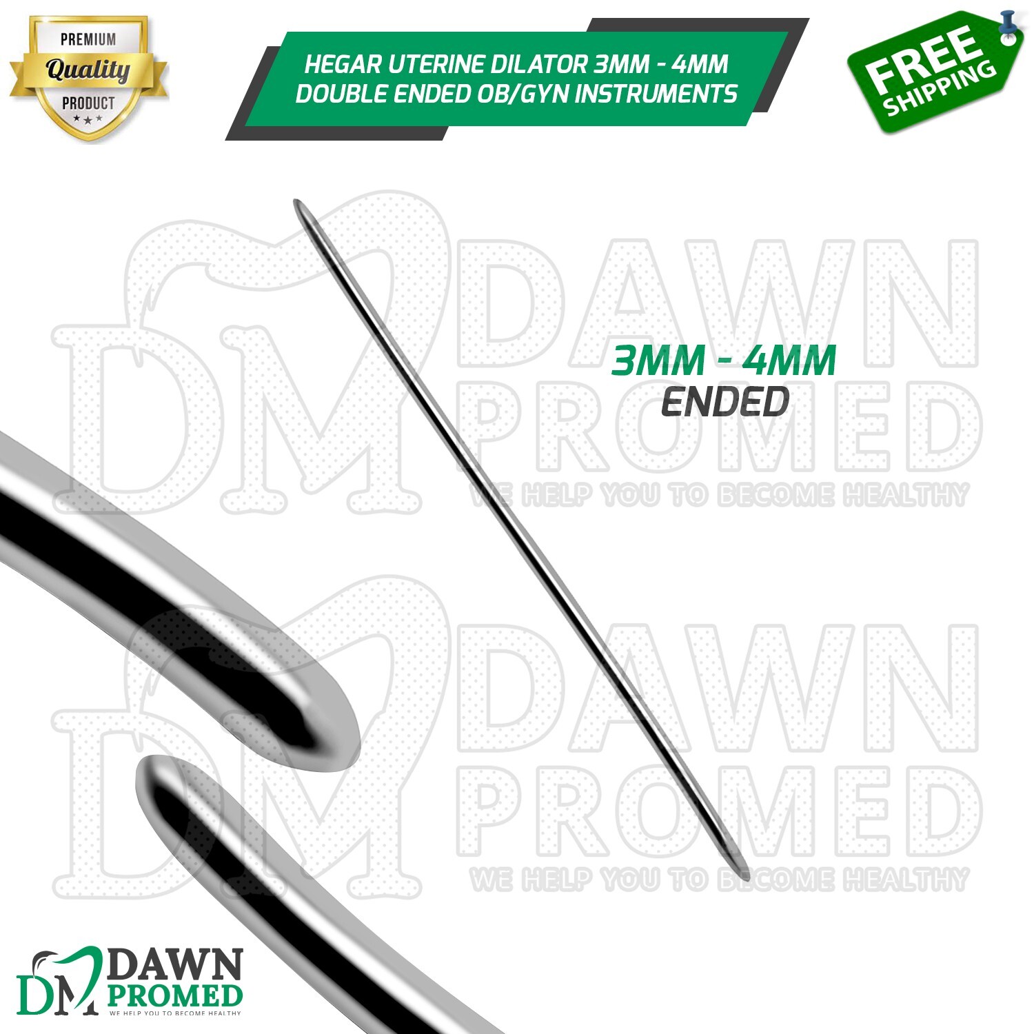 14 Pcs Hegar Uterine Dilator Set Double Ended OB/GYN Instruments German Grade