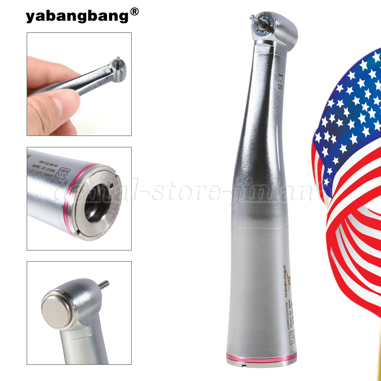 MINI Dental 1:5 Ratio Increasing Contra Angle Handpiece fit NSK Red Ring USA
