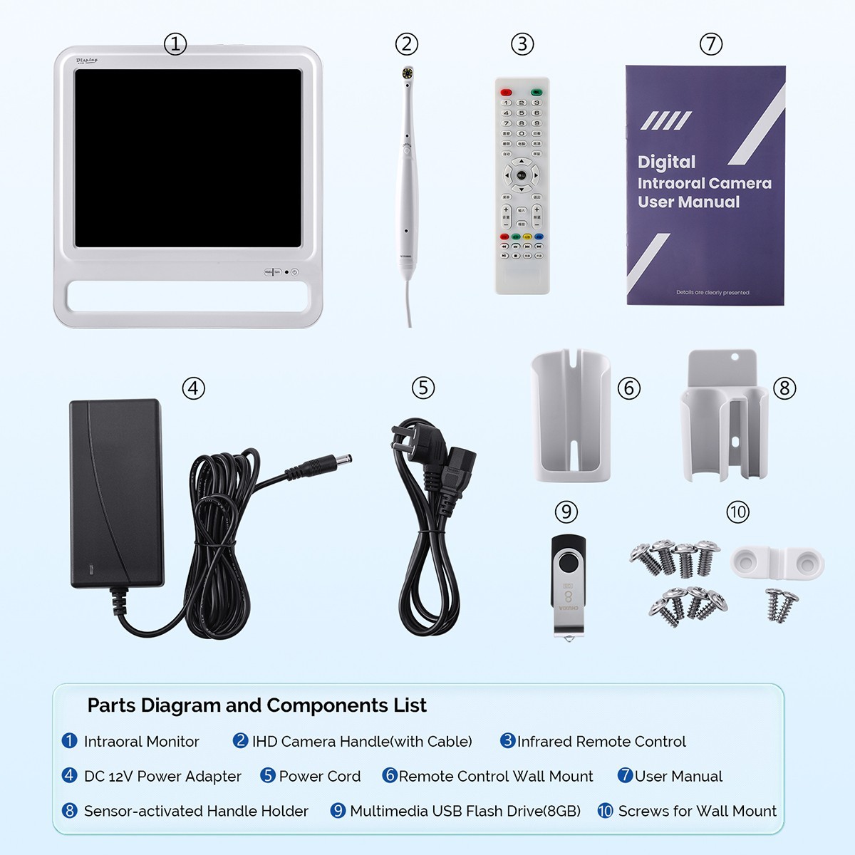 Dental Camera Wifi HD High-Definition Intraoral Camera 17″ Digital LCD Monitor