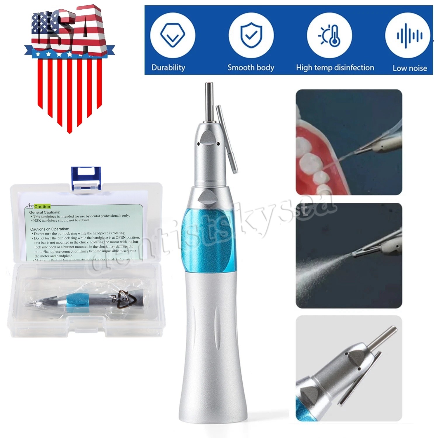 Dental 1:1 Surgical Straight Slow Low Speed Handpiece External Irrigation Pipe