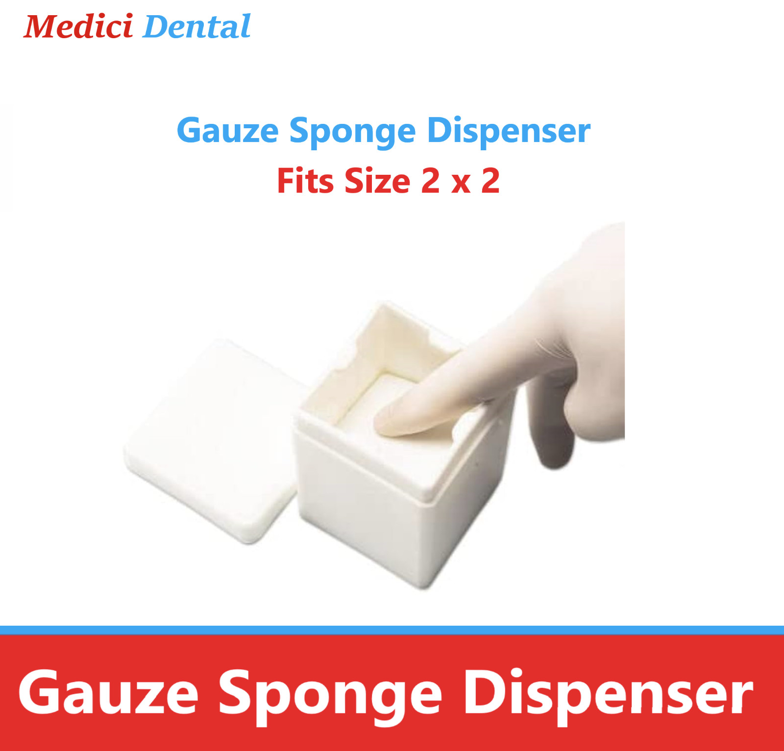 Dental 2 x 2 Gauze Sponge Dispenser, Blue, White, Beige, Mauve Gauze Holder