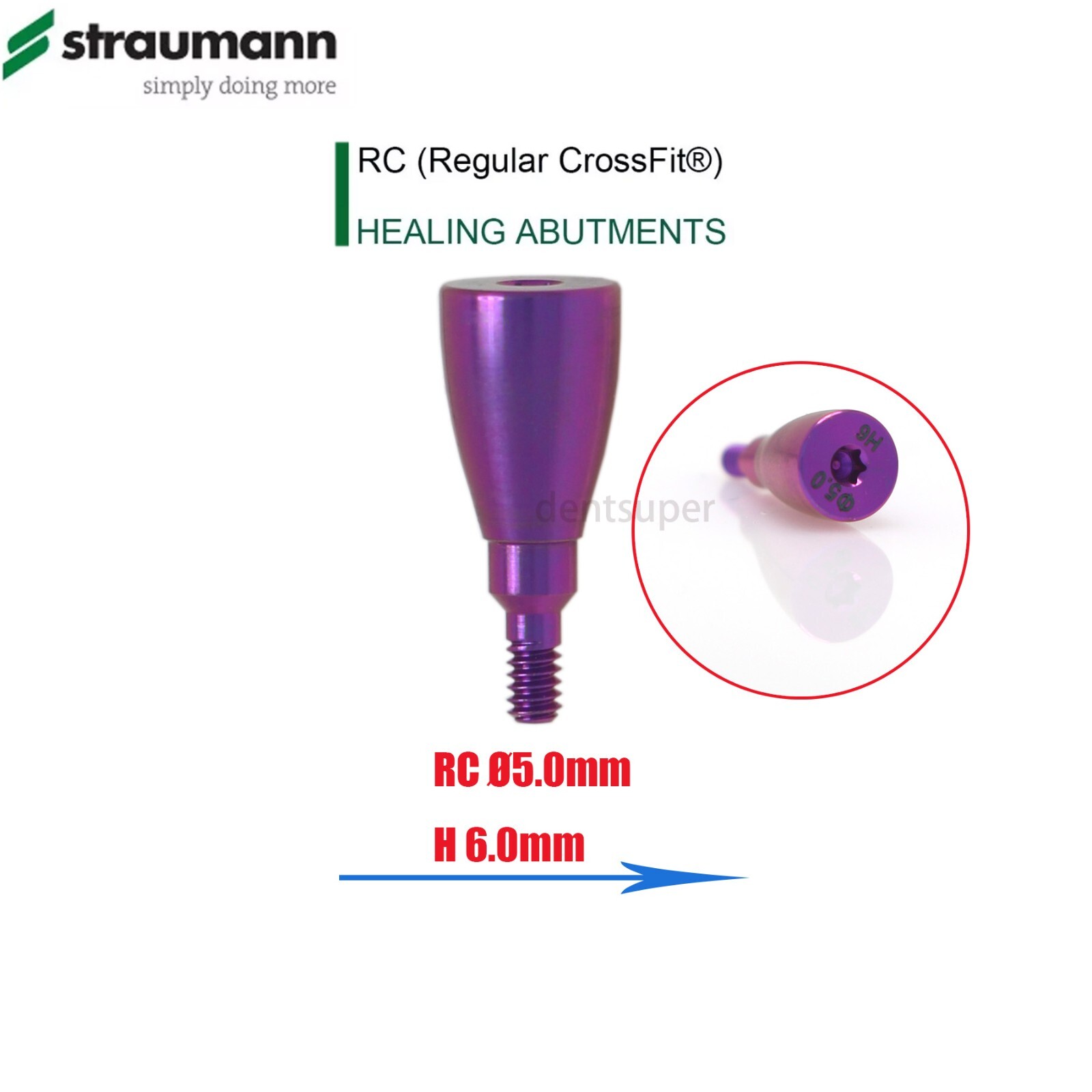 RC Fit Straumann ITI Bone Level Dental Healing Abutment Healing Closure D4.5-6.5