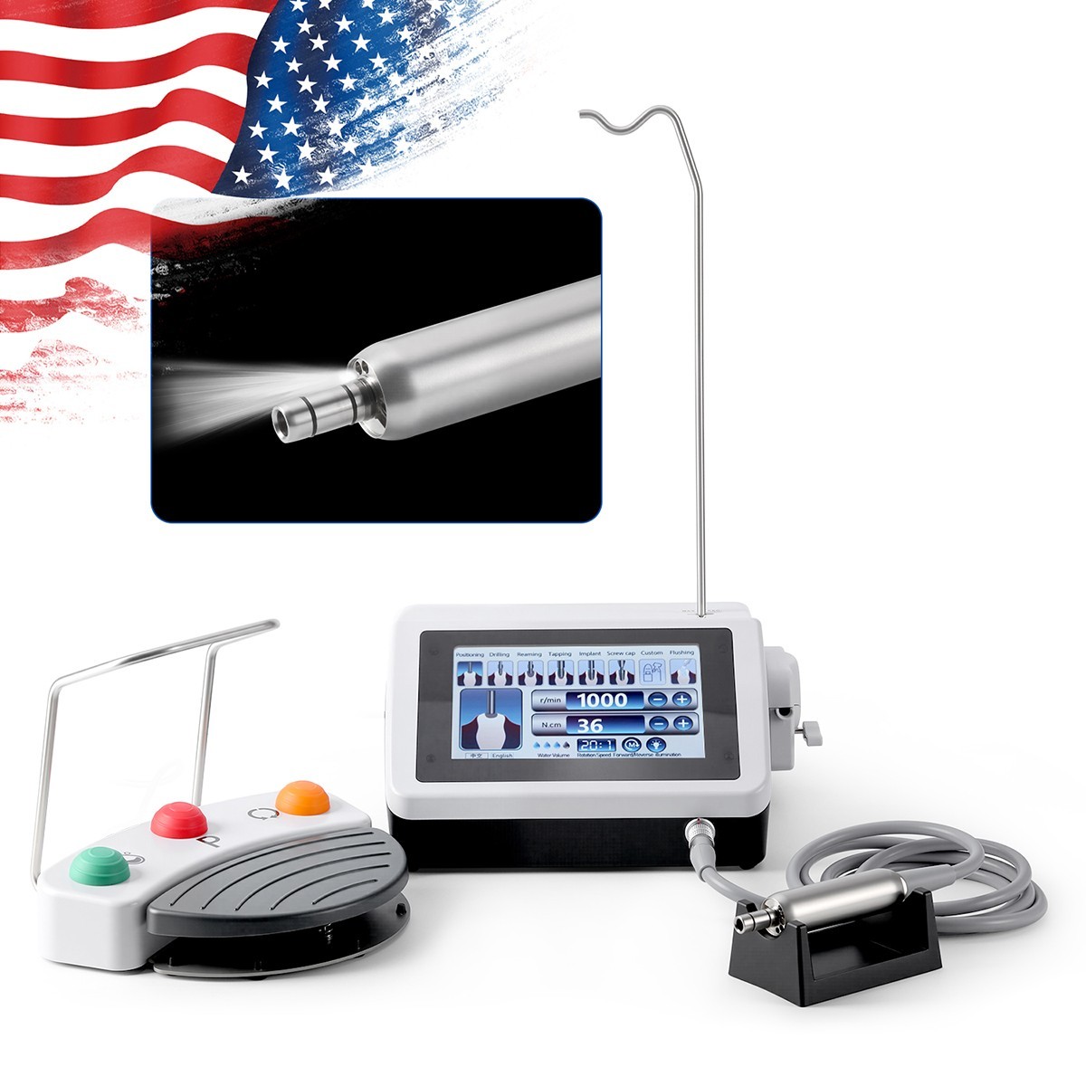 Dental Mobile Delivery Unit Cart Air Compressor Suction 4H /Implant Motor System
