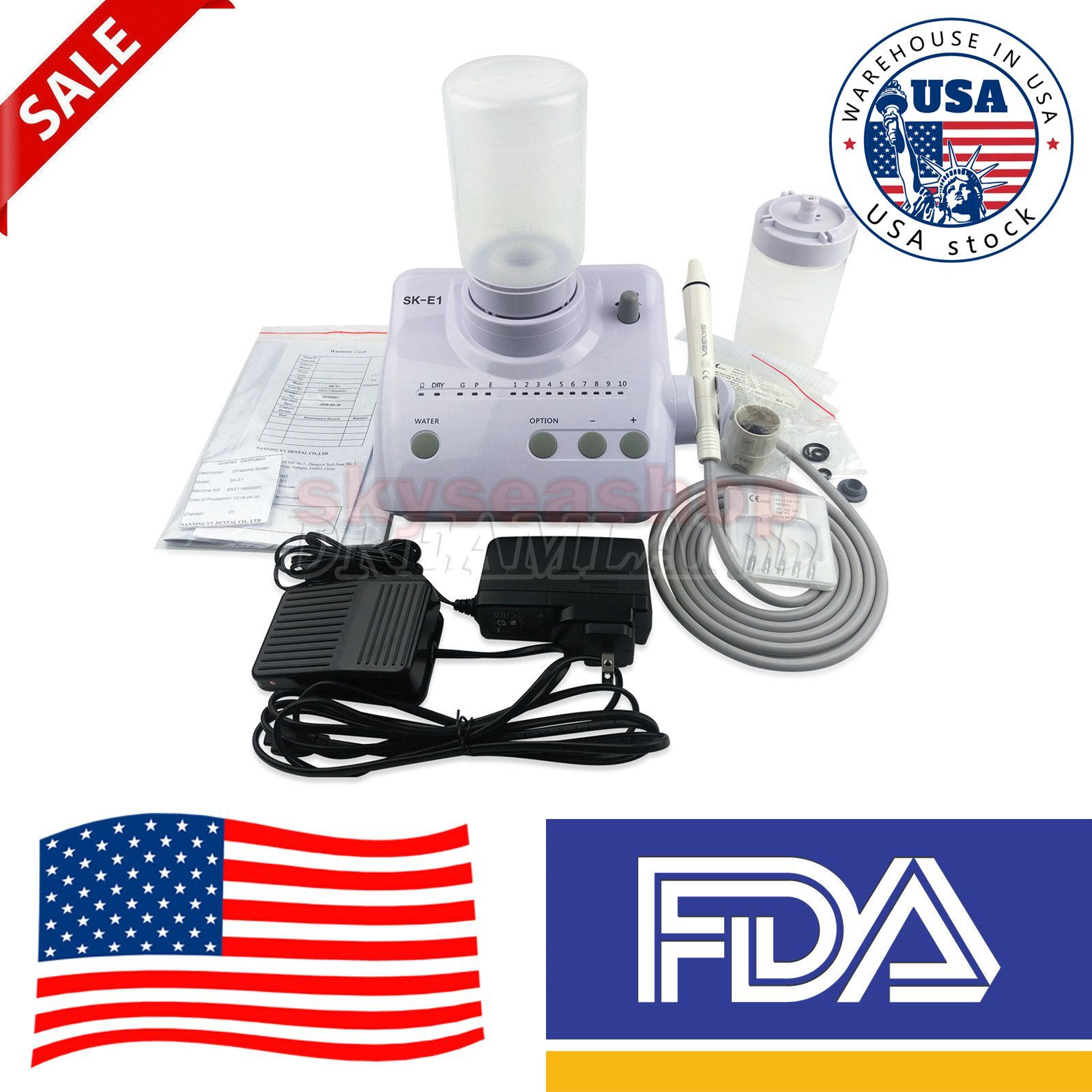 Dental Ultrasonic Piezon Scaler w/ 2 Dosing Bottles Handpiece for Cavitron EMS
