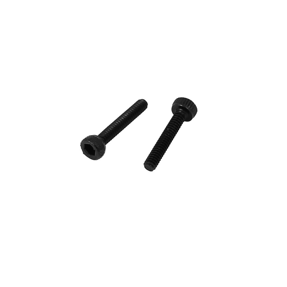 M1.4x8mm Alloy Steel Hex Socket Head Knurled Cap Screw Bolt Black 20pcs