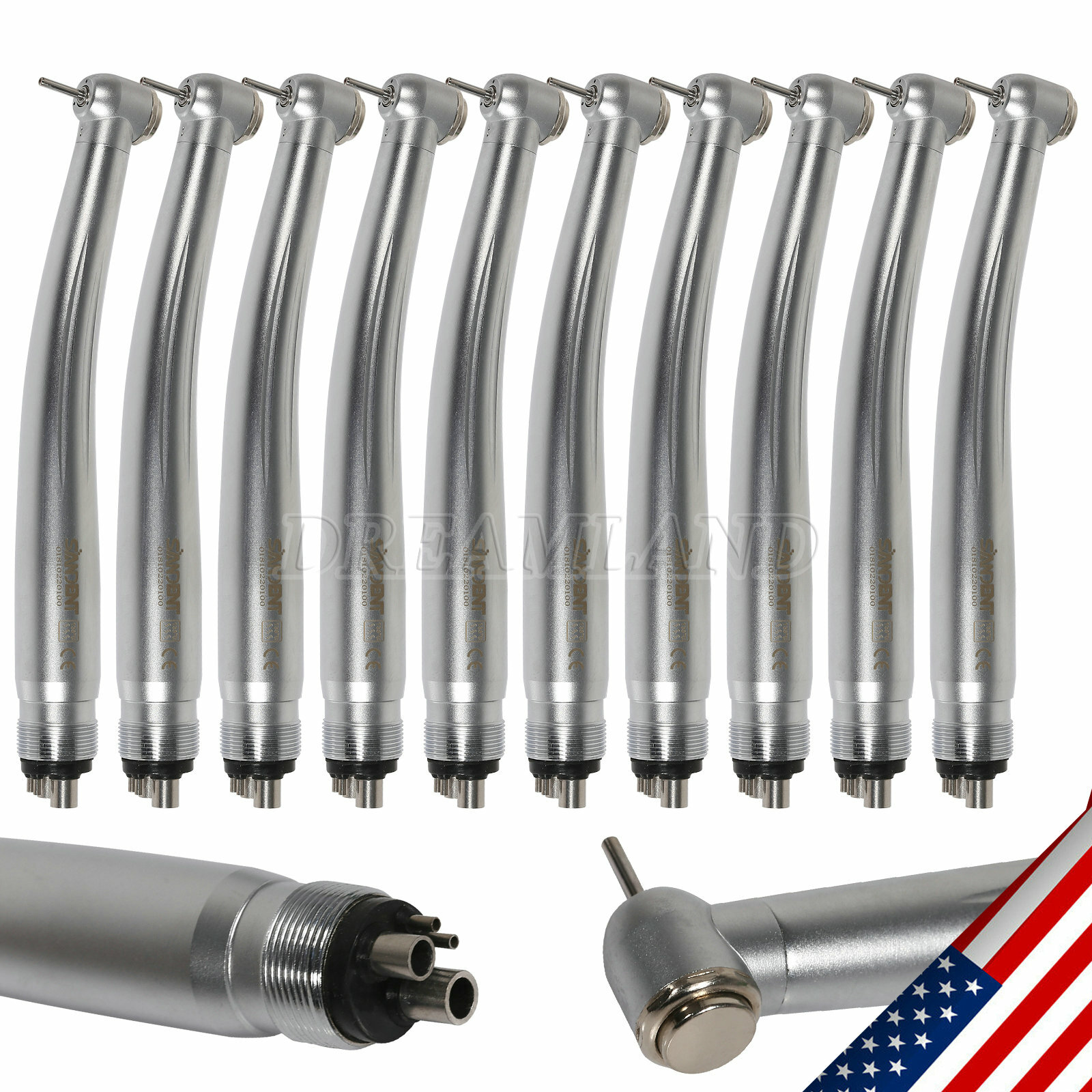 10pcs SANDENT NSK PANA MAX Style Dental High Speed Handpiece Push 4 Hole / Rotor
