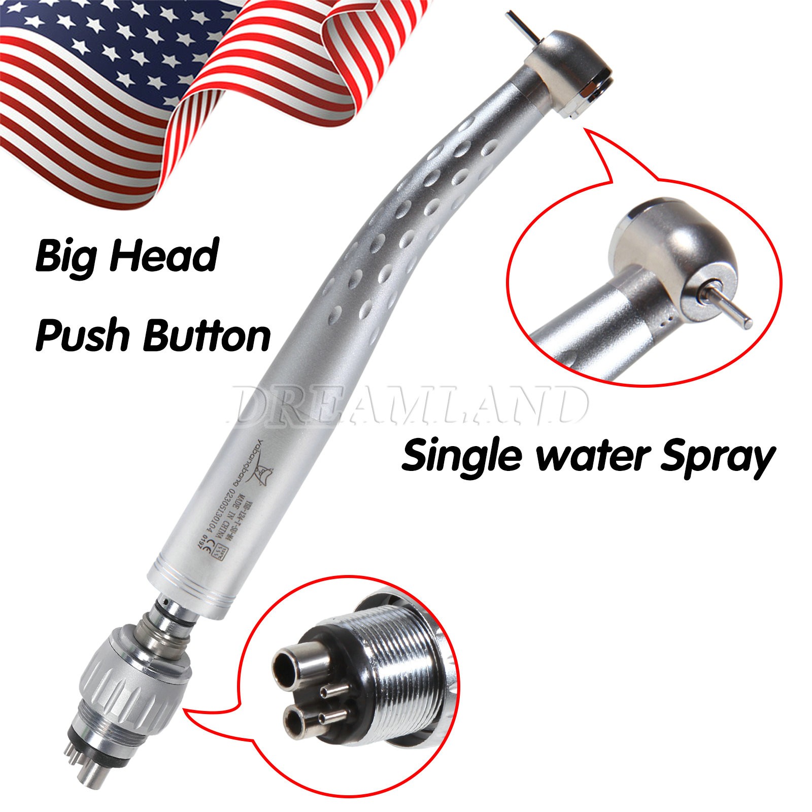 KAV Style Dental High Speed Turbine Big Head Handpiece 4H Quick Coupler Swivel