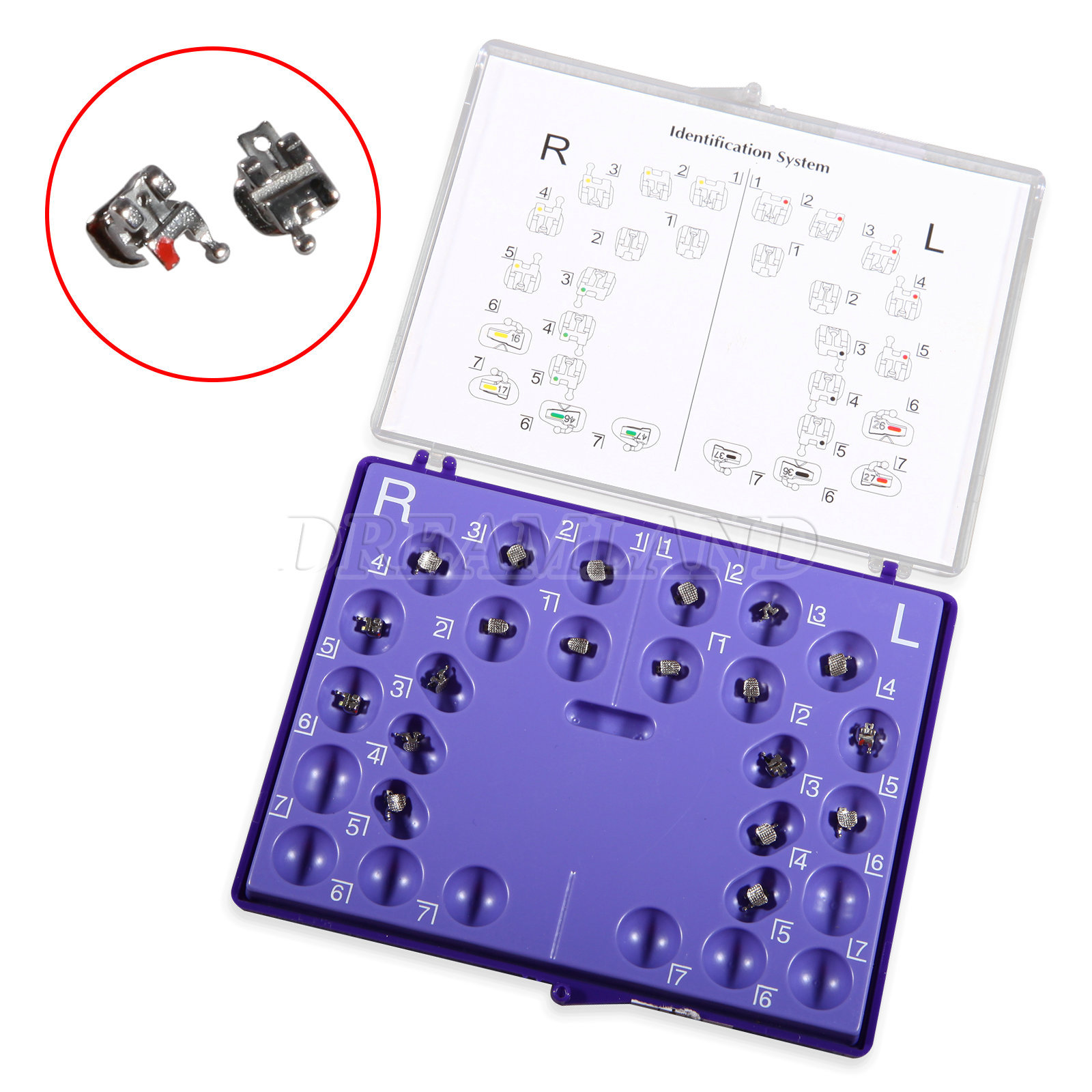 20pcs/kit Dental Orthodontic Self-ligating Brackets Mini MBT 022 345 w/ Hooks CE
