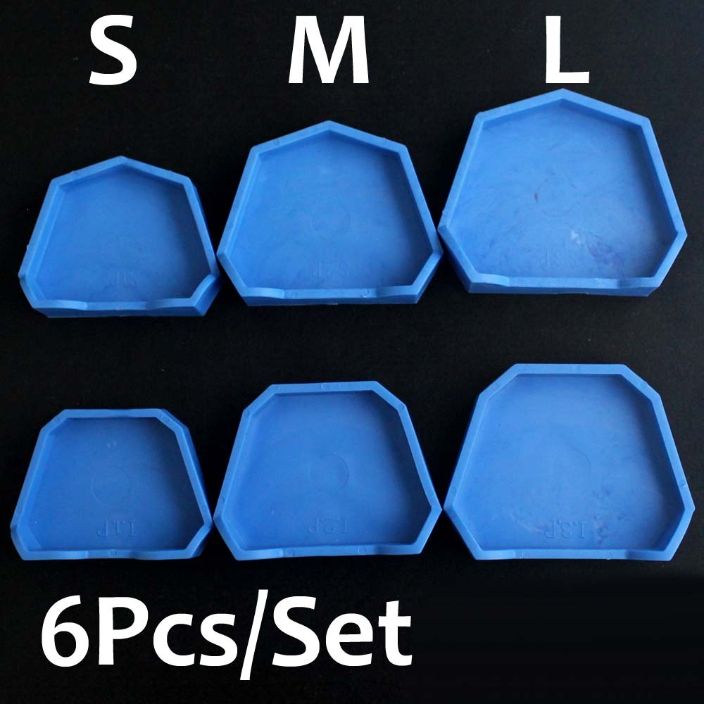 Dental Lab Model Former Base Molds Set Green – 6 pcs/Set Silicone Tray Base USS