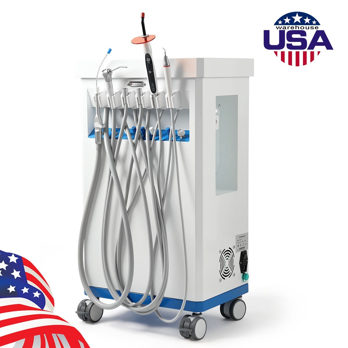 Portable Dental Delivery Unit Cart Air Compressor/22L Autoclave Steam Sterilizer